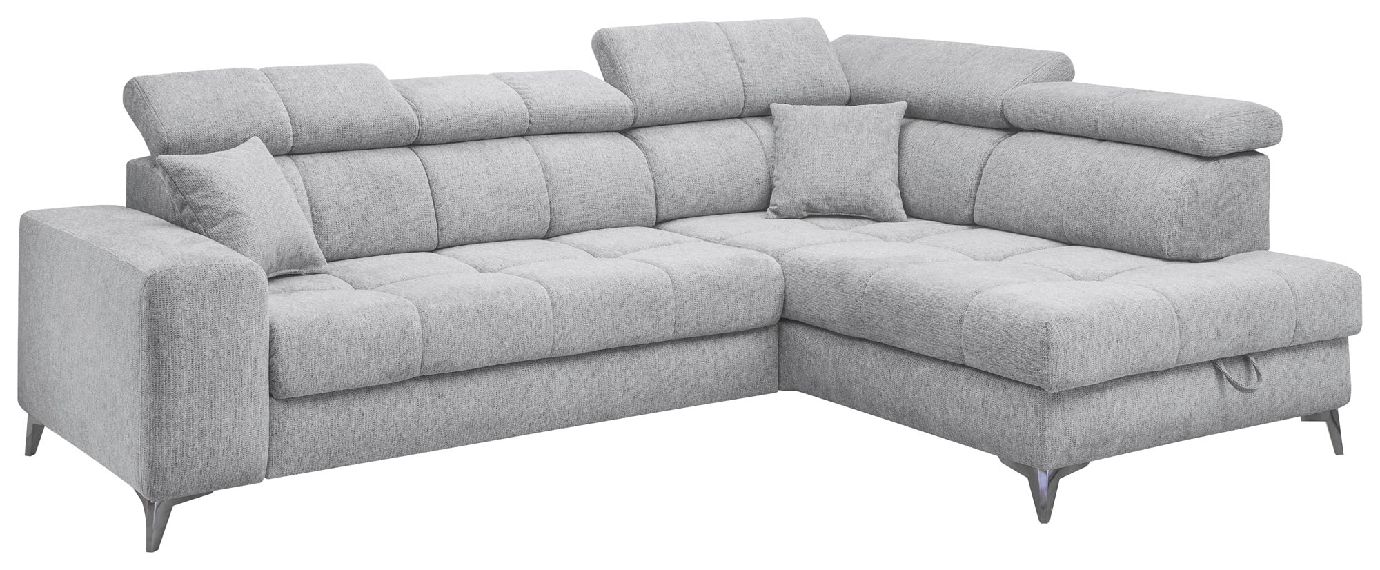 ED EXCITING DESIGN Ecksofa »Sydney L-Form mit Bettfunktion, Bettkasten, Kopfteilverstellung«, motorischer Sitztiefenverstellung, USB-Port & 2 Zierkissen