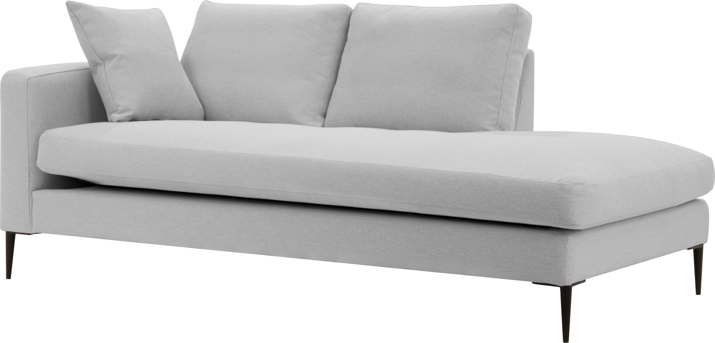 Home affaire Recamiere »Cozy Chaiselongue, Maße B/T/H: 195/97/80 cm« mit losen Kissen und Metallbeinen, Armlehne links oder rechts wählbar