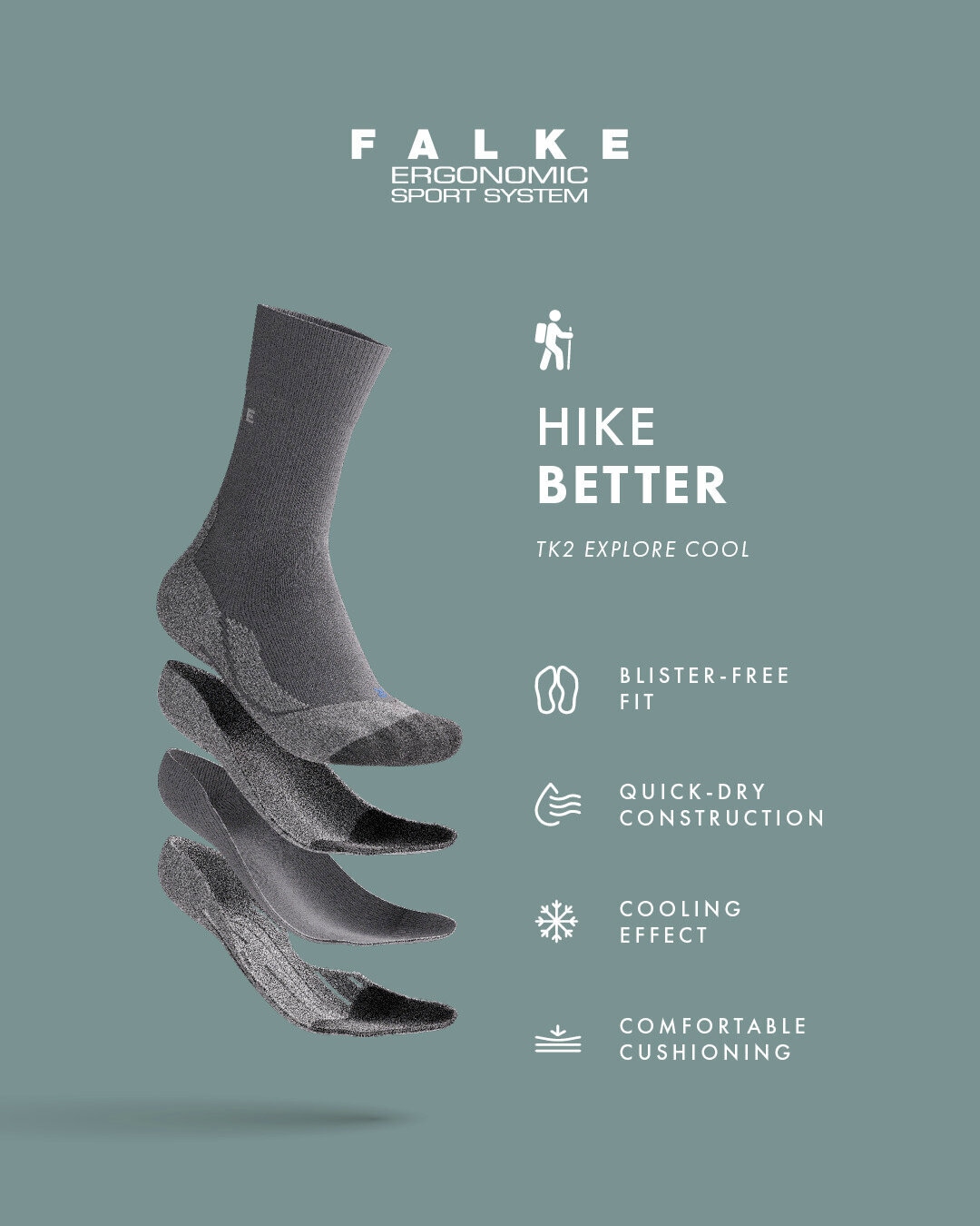 FALKE Socken »TK2 Explore Cool« 1 Paar tlg.