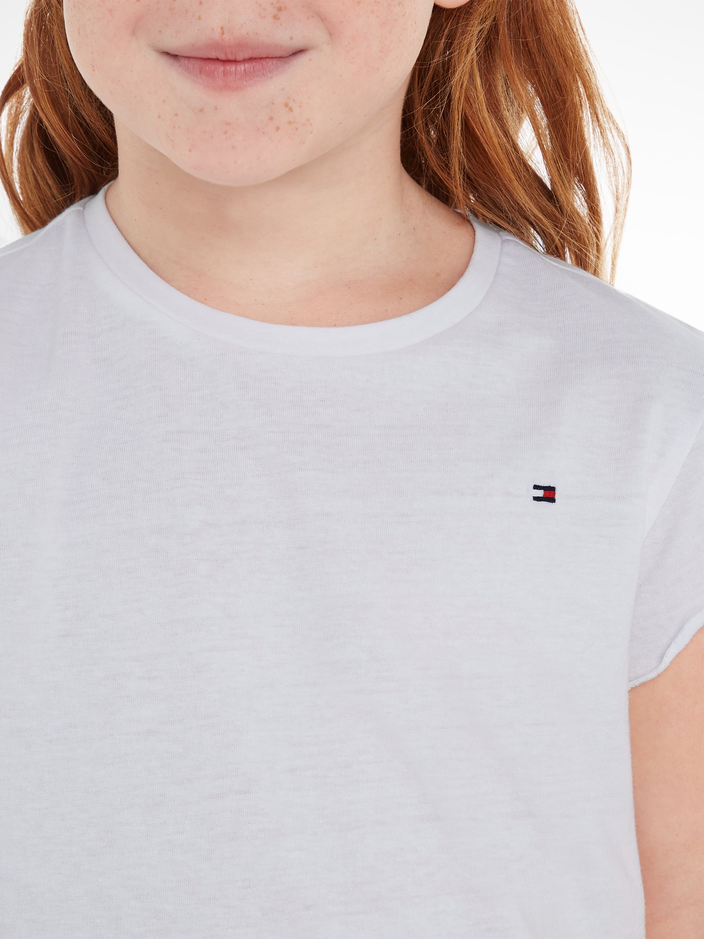 Tommy Hilfiger T-Shirt »ESSENTIAL RUFFLE SLEEVE TOP«, mit gewelltem Ärmelabschluss