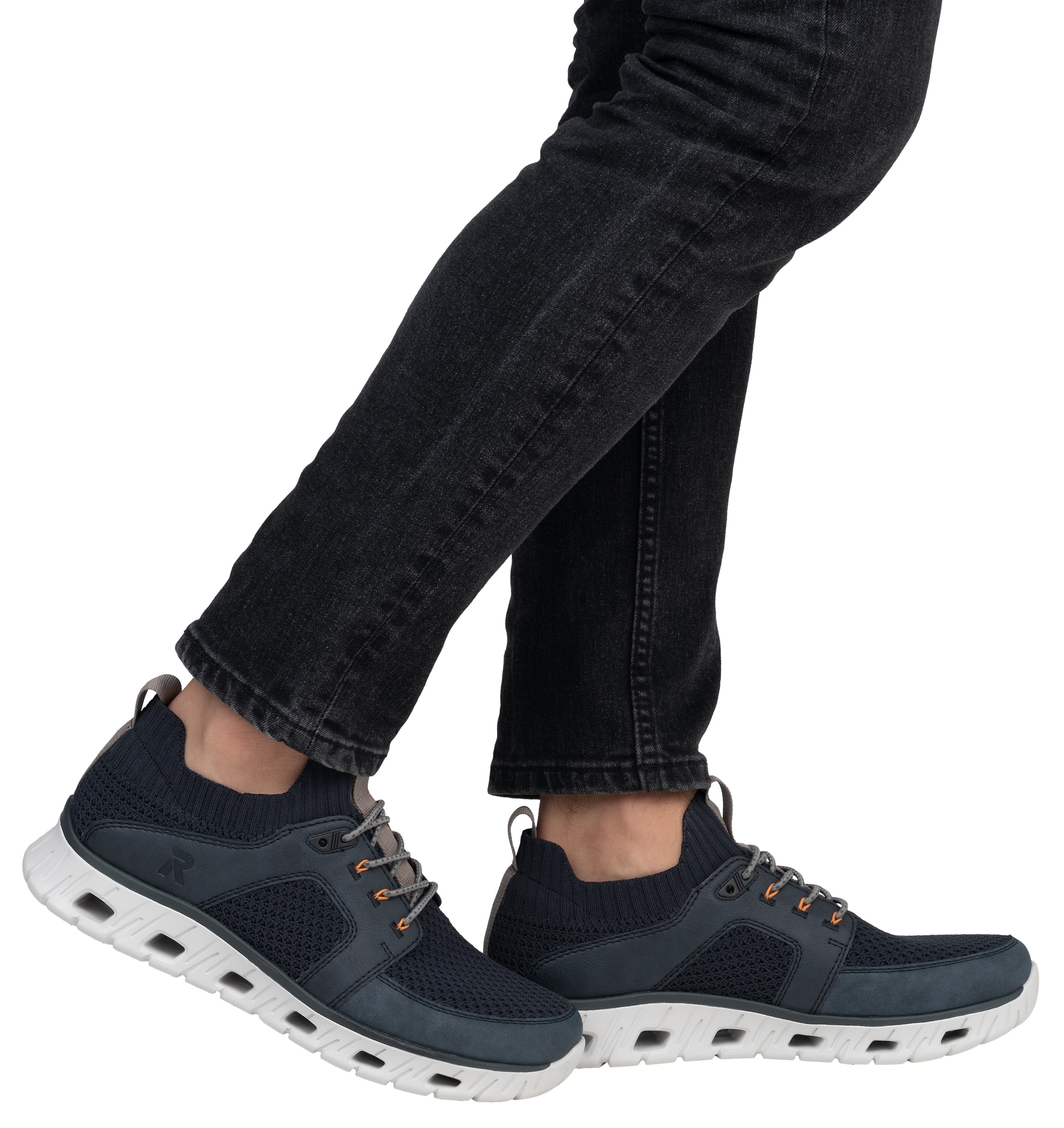 RIEKER Sport Slip-On Sneaker, Halbschuh, Freizeitschuh, Slipper mit modischer Laufsohle
