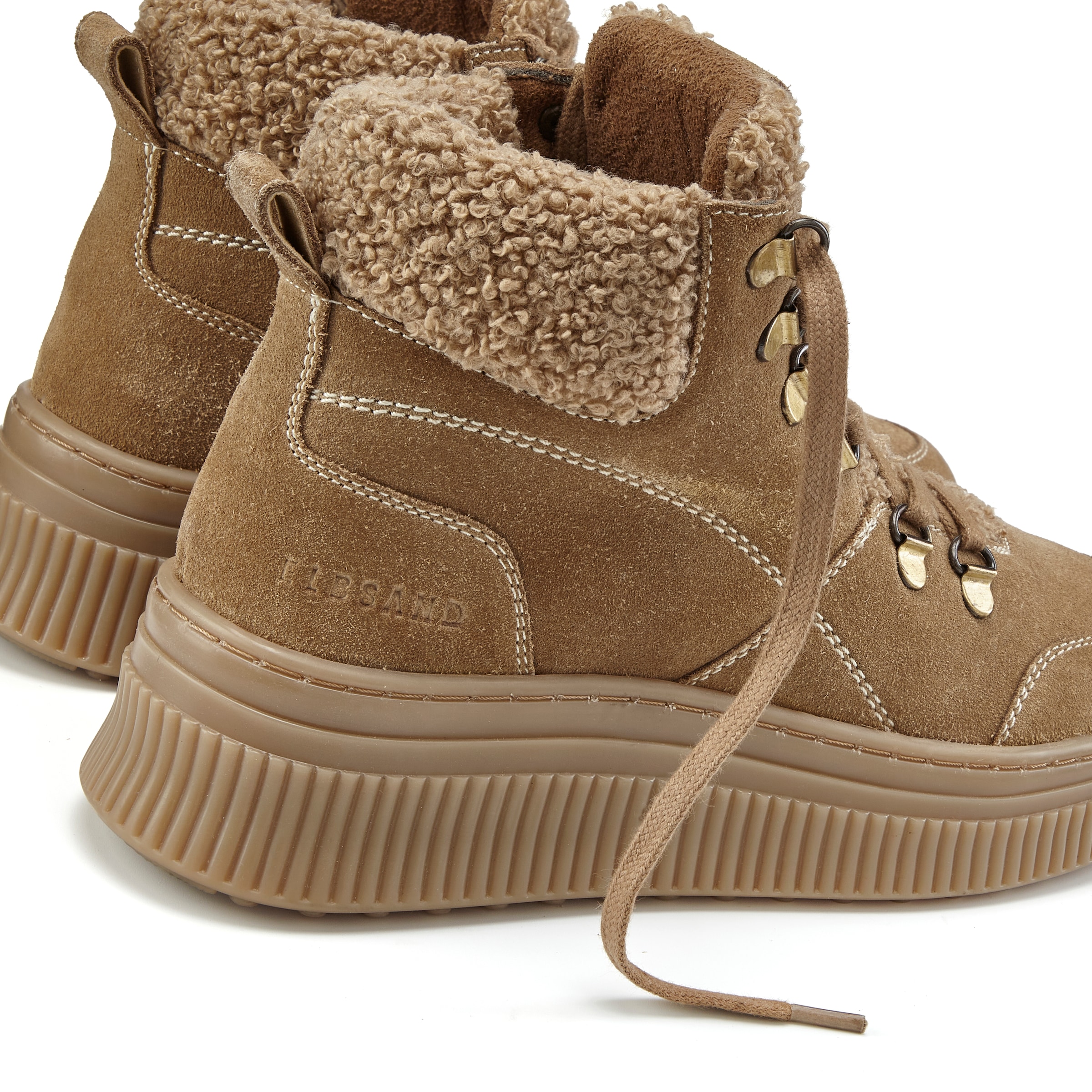 Elbsand Stiefelette »Stiefel, Boots, Winterboots, Lederstiefelette, Lederboots«  NEU aus hochwertigem Veloursleder mit Teddyfell und Plateausohle