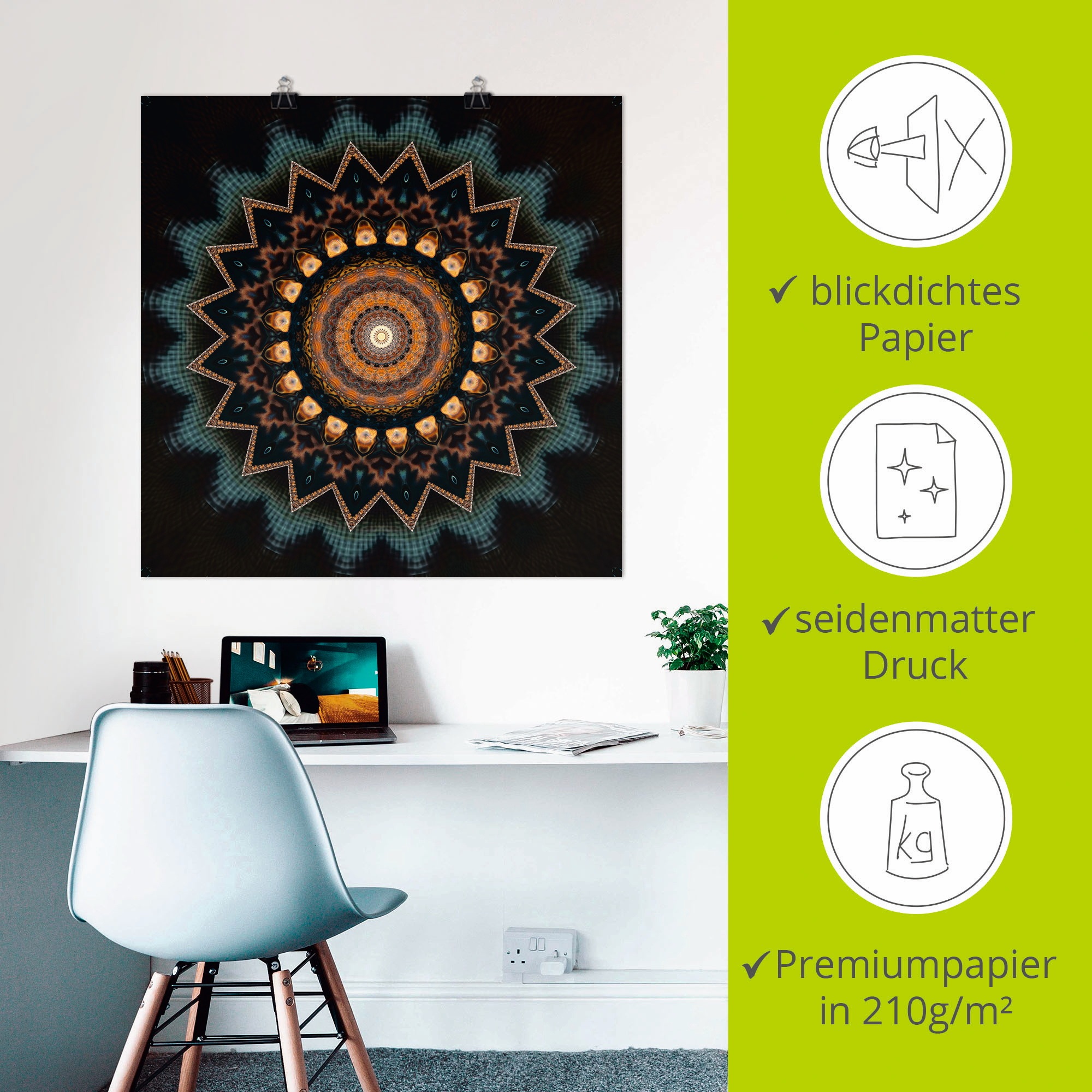 Artland Wandbild »Mandala kosmisches Bewusstsein«, Muster, (1 St.), als Alubild, Outdoorbild, Leinwandbild, Poster, Wandaufkleber