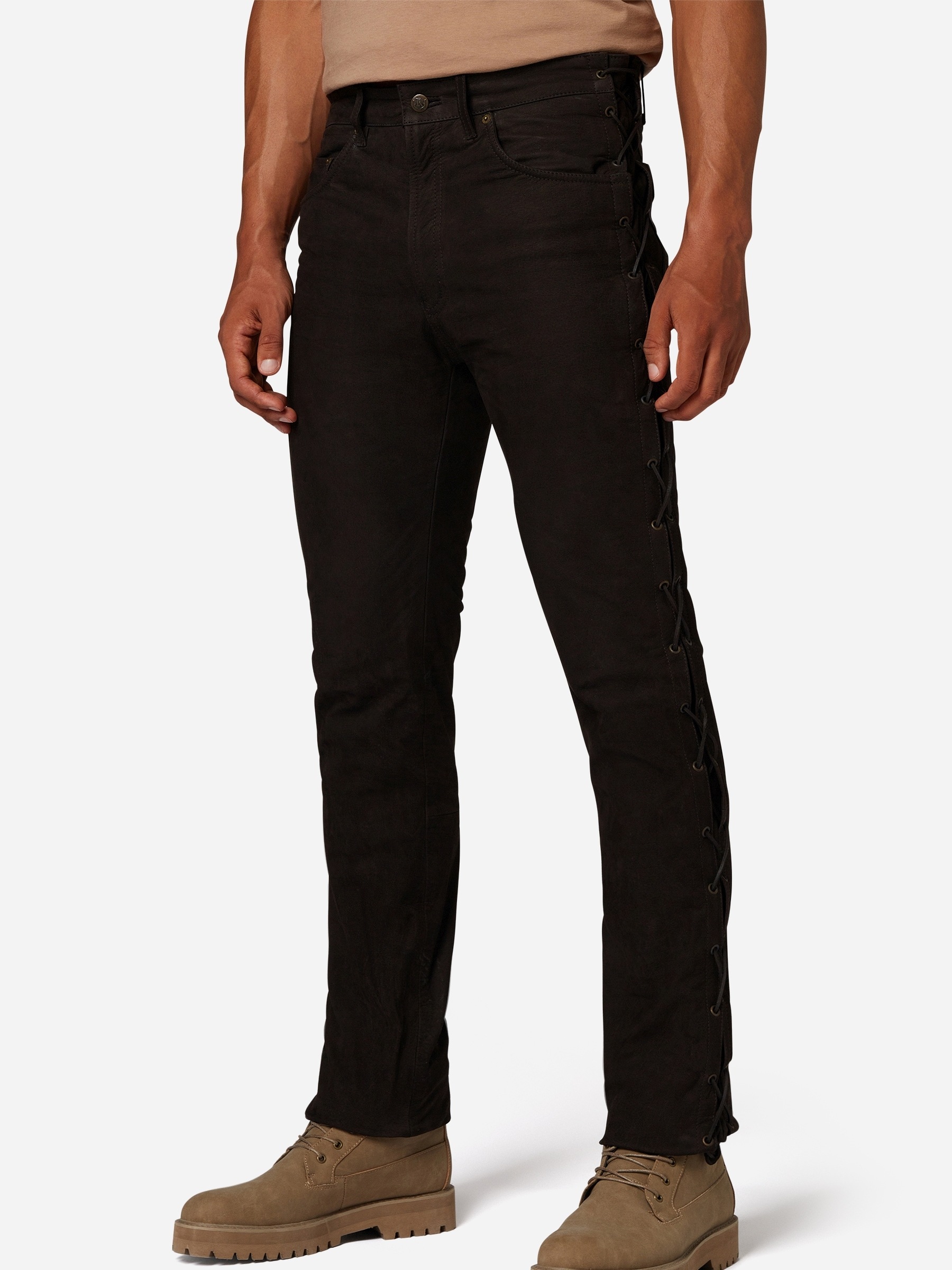 RICANO Lederhose »Lederhose S/L RT-101 (Buff Nubuk - geschnürt)«  Handgefertigt aus echtem Leder