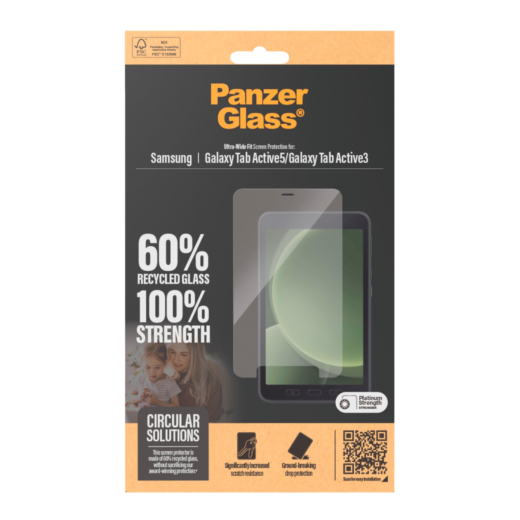 PanzerGlass Displayschutzglas »Ultra-Wide Fit Screen Protector«, für Samsung Galaxy Tab Active5 5G, Displayschutzfolie, Schutzfolie, Bildschirmschutz, kratz- & stoßfest