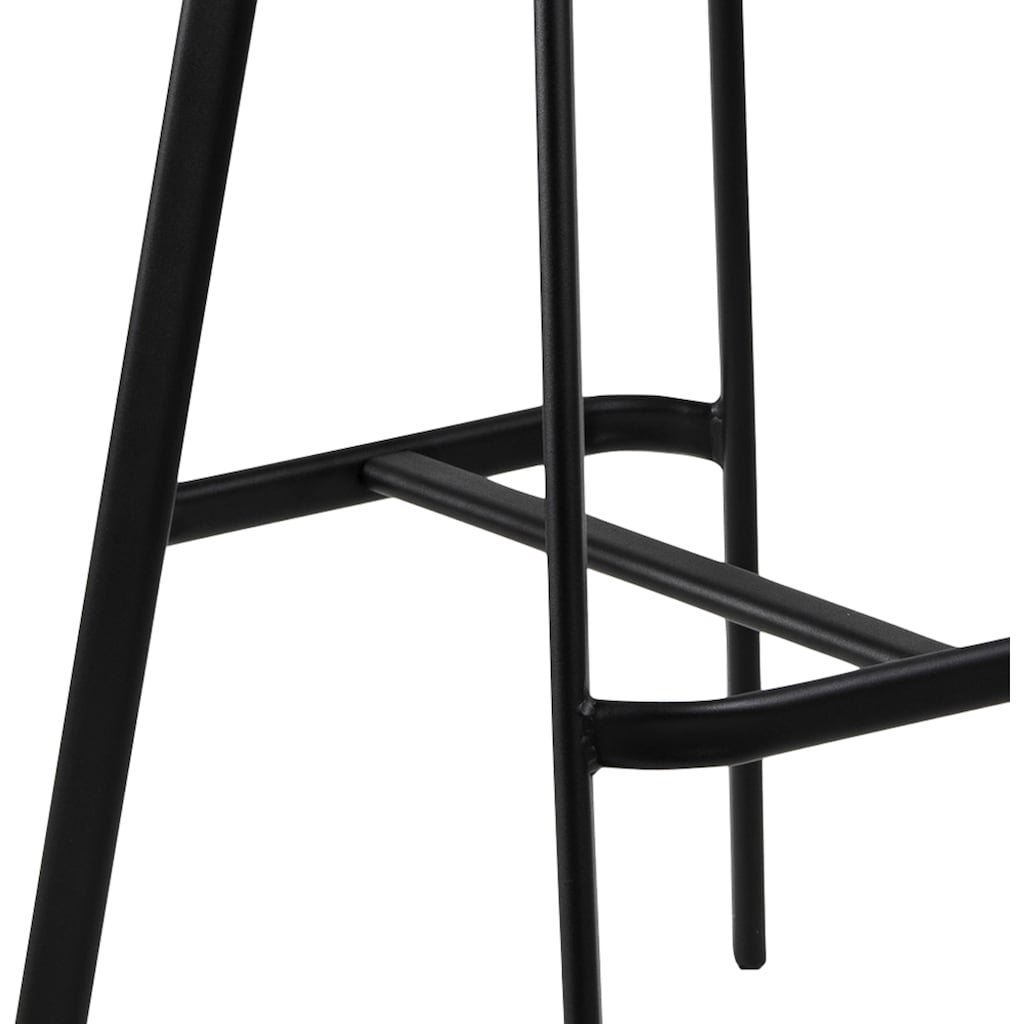 andas Bistrostuhl »Ohio«, (Set), 2 St., Kunstleder, gepolsterter Sitz mit rechteckigen schwarzen Stahlbeinen und Fußstütze, in mehreren Variationen erhältlich