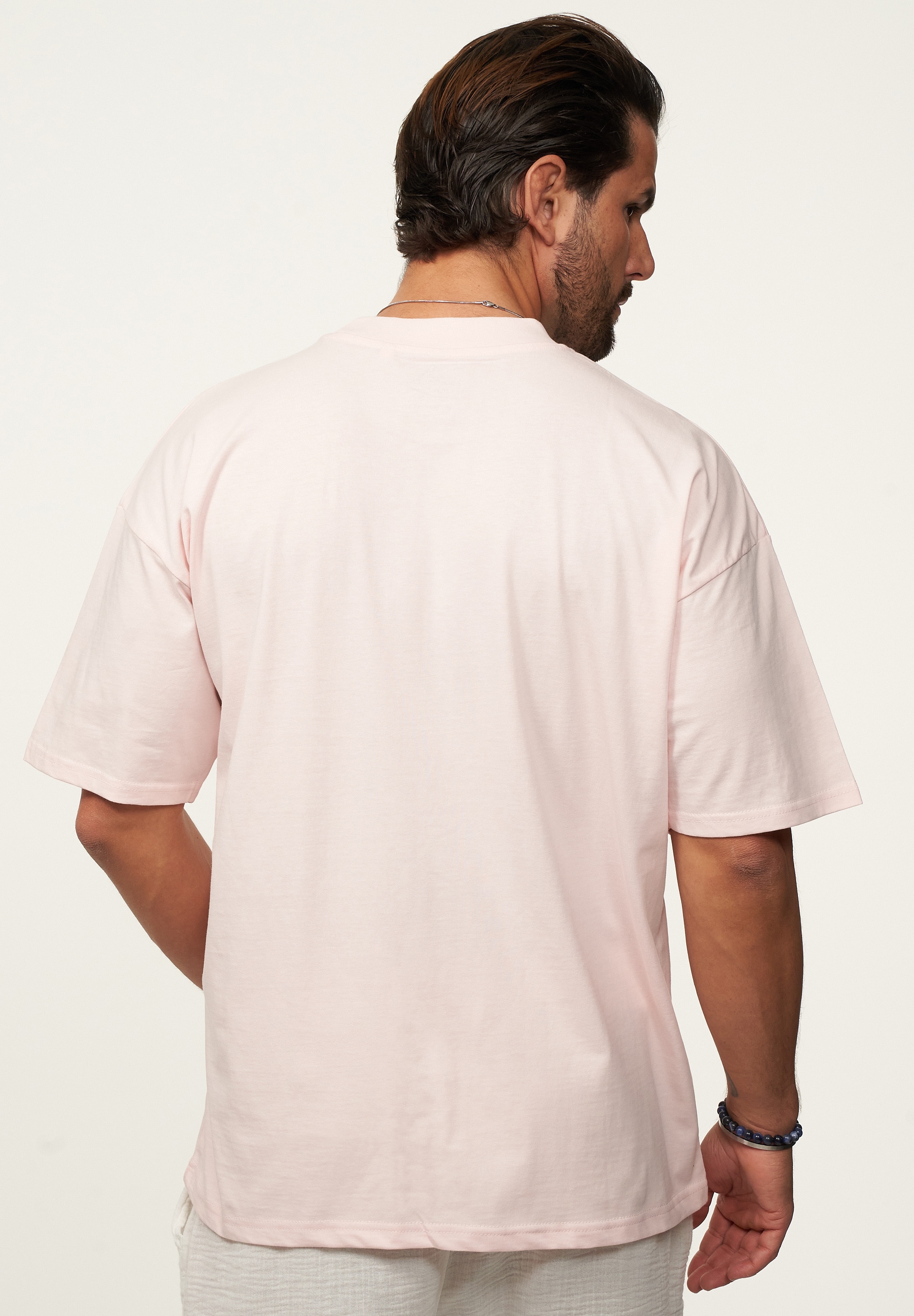 SOULSTAR T-Shirt »Kurzarm Oversize aus 100% Baumwolle mit Rundhalsausschnitt Crew Neck für Herren« Herren Oversize-Fit Kurzarm Shirt mit Rundhals-Ausschnitt