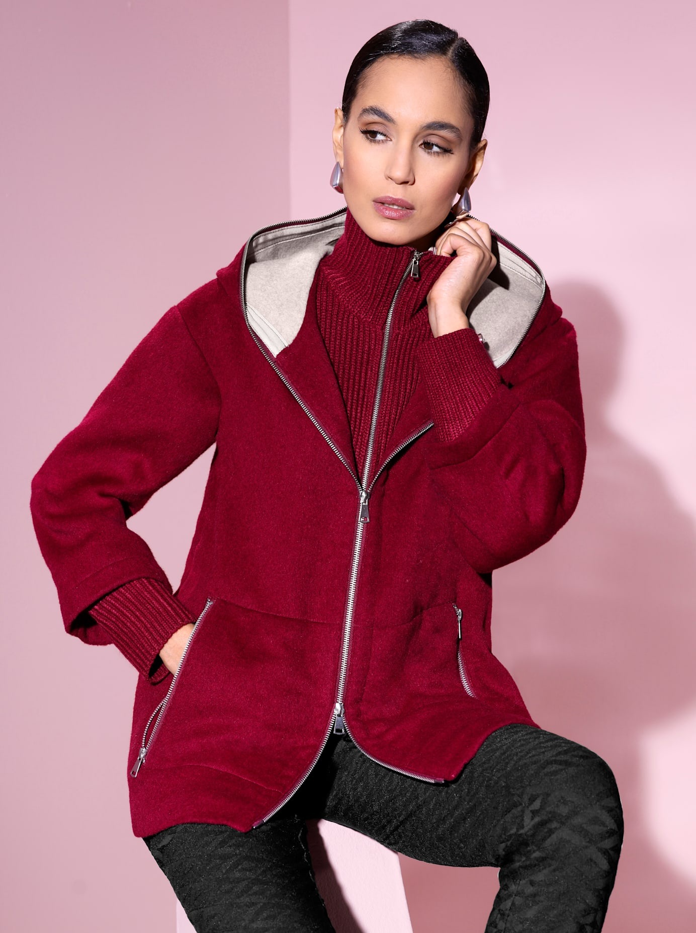 MANISA Langjacke, mit Kapuze