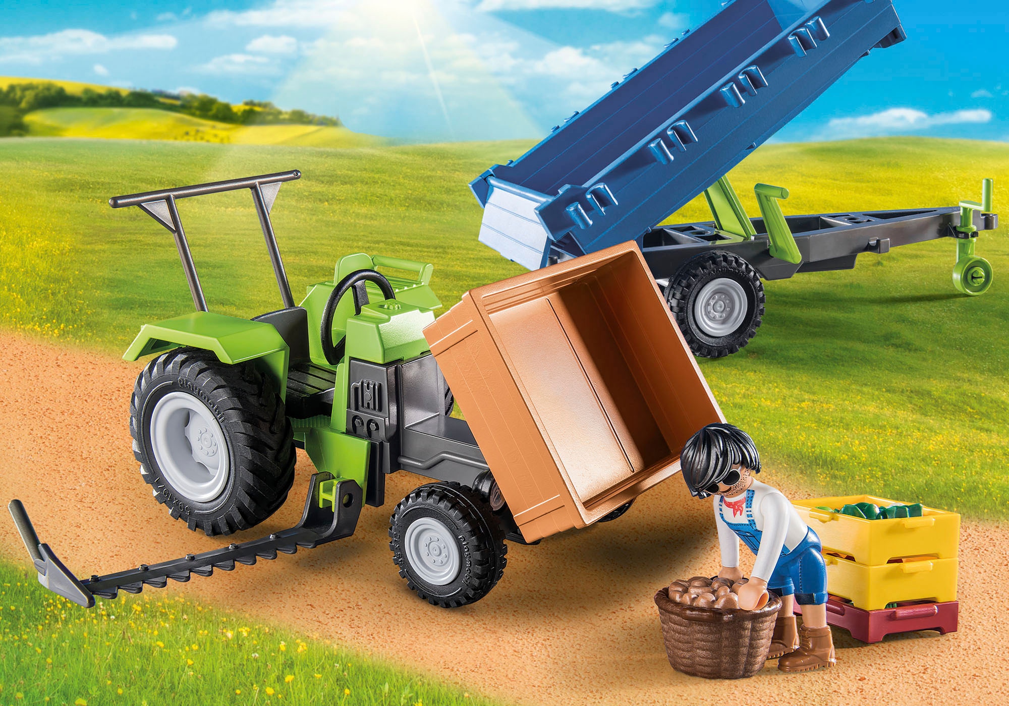 Playmobil® Konstruktions-Spielset »Traktor mit Hänger (71249), Country«, teilweise aus recyceltem Material; Made in Germany
