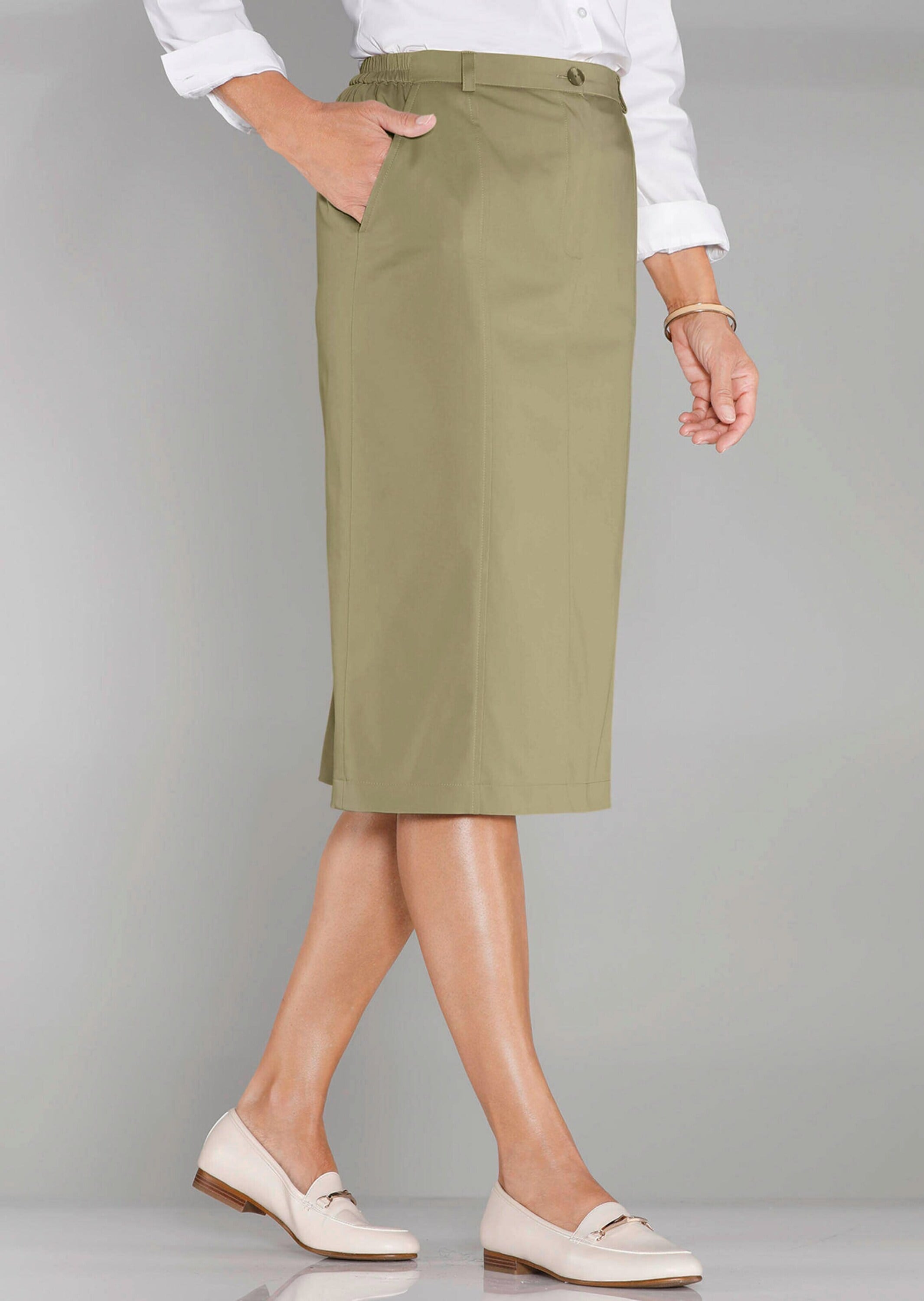 GOLDNER Midirock »Kurzgröße Sportlich eleganter Satinrock«