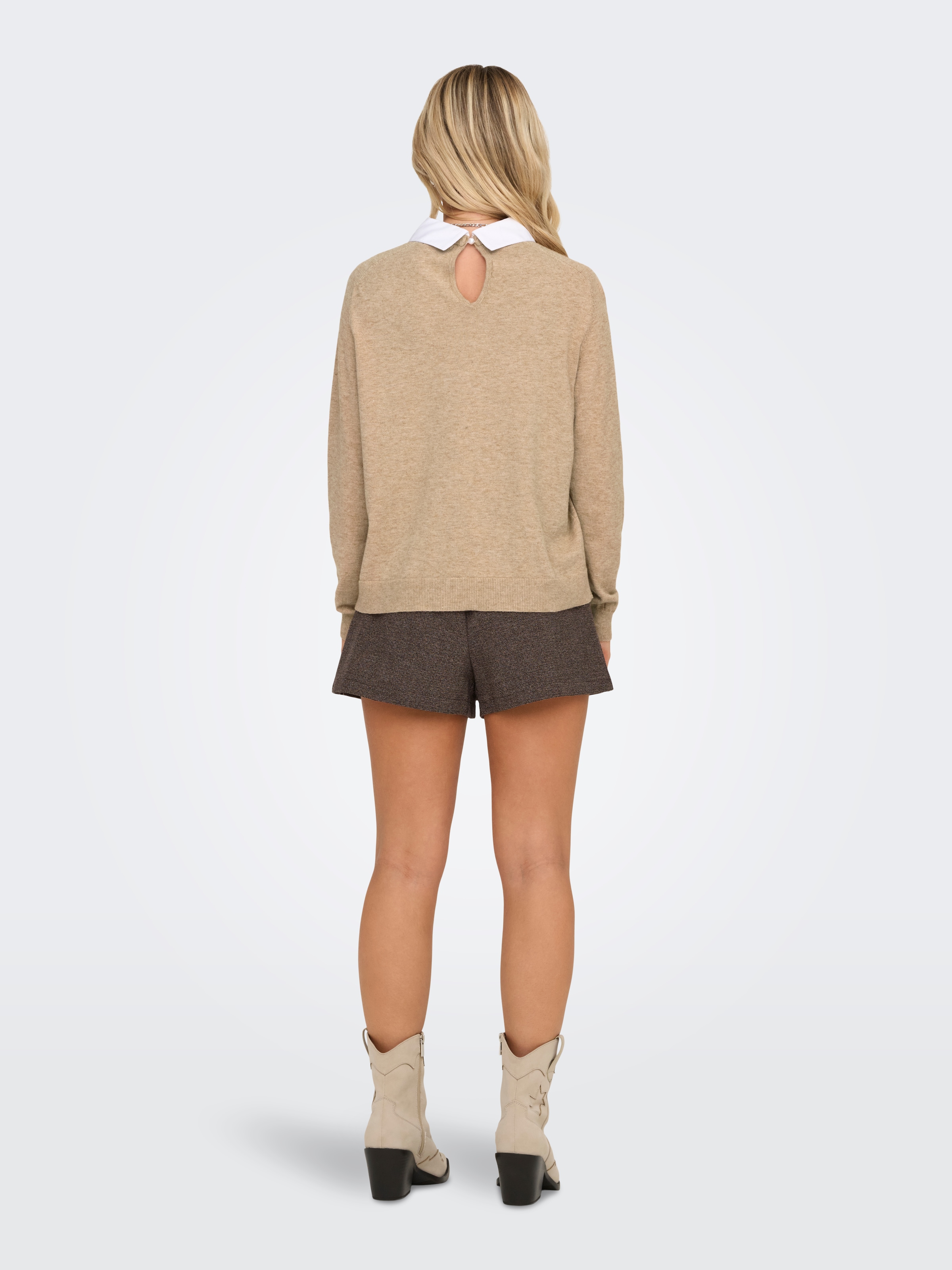 ONLY Rundhalspullover »ONLANGIE LIFE LS MIX COLLAR CC KNT«