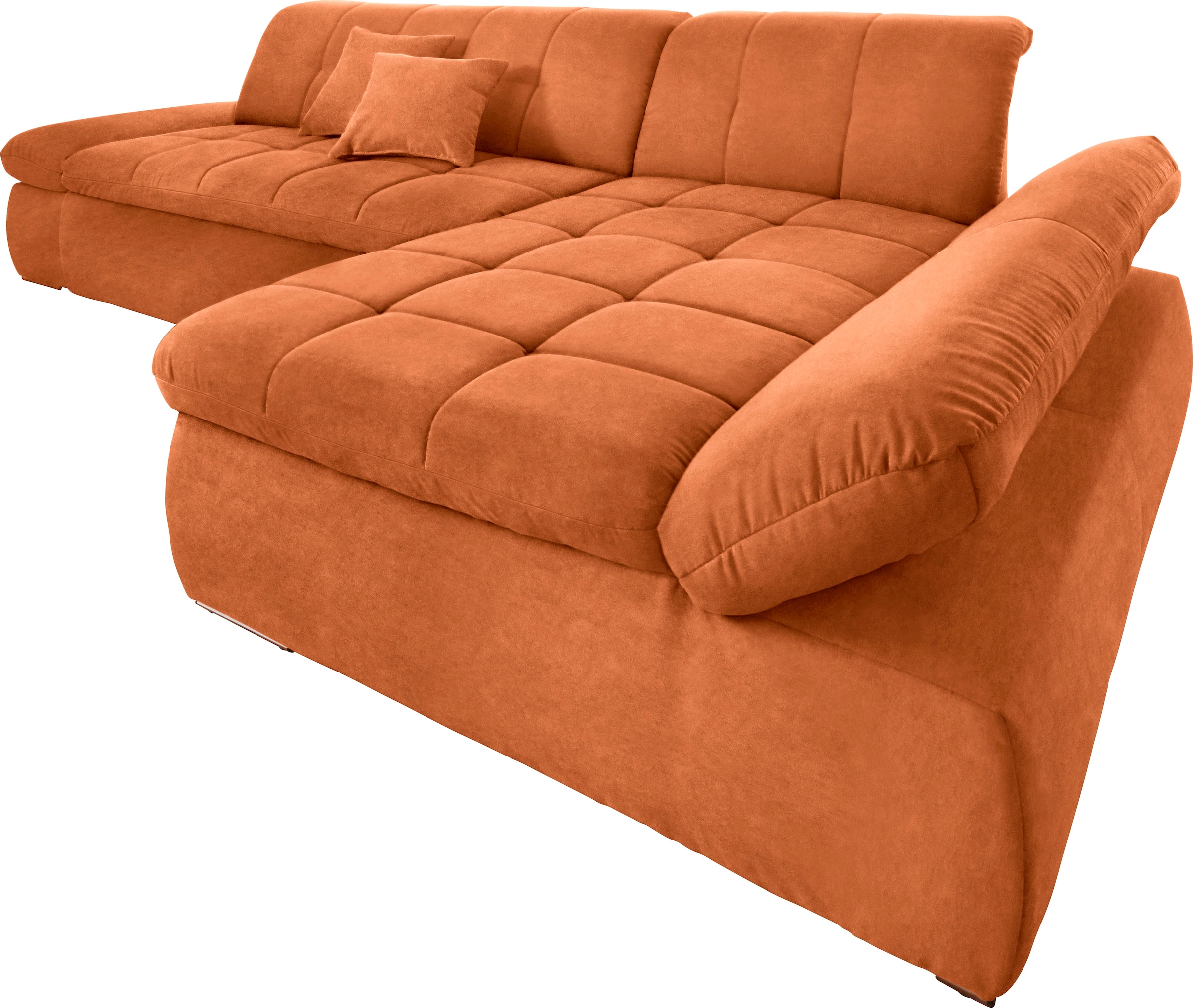 DOMO collection Ecksofa »NMoric XXL, B/T/H: 300/172/80cm, Revamierenabschluss L-Form«, wahlweise mit Bettfunktion und Armlehnverstel,lung