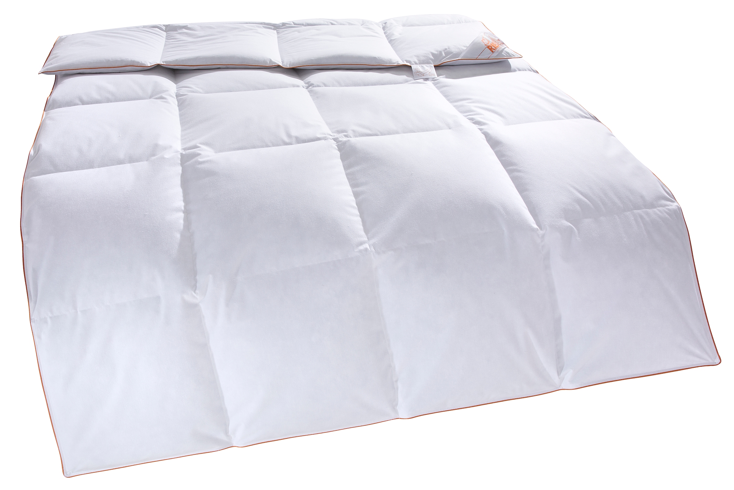 RIBECO Daunenbettdecke + Kopfkissen »Richard, Bettwaren-Set in 135x200 oder 155x220 cm, Sommer oder Winter«, (Spar-Set), Seit 105 Jahren überzeugt RIBECO durch Qualität