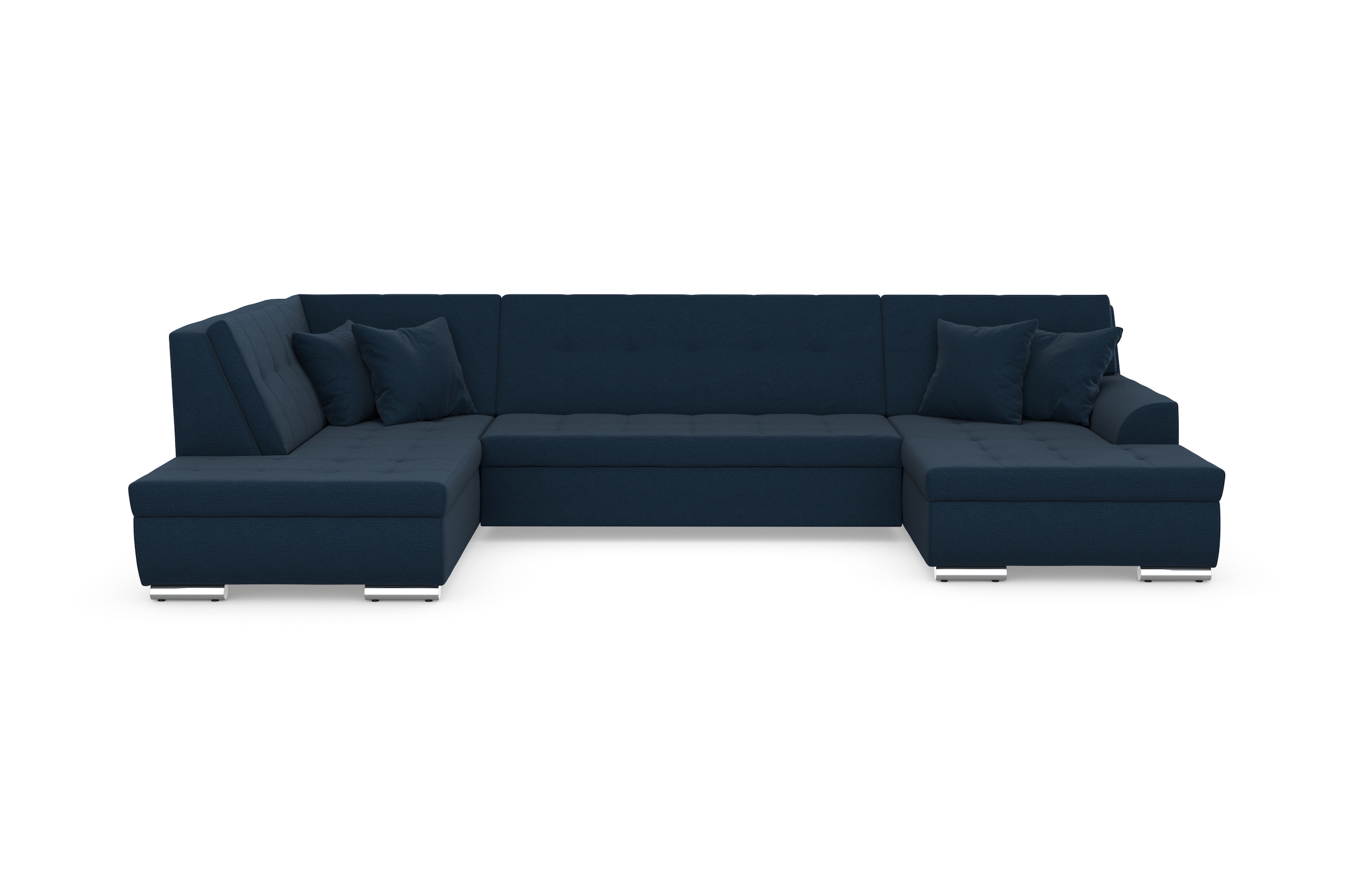 DOMO collection Wohnlandschaft »Treviso incl. Zierkissen, moderne Steppung, XXL: B/T/H: 364/201/83 cm« wahlweise mit Bettfunktion, in vielen Bezugsarten auch in Cord  U-Form