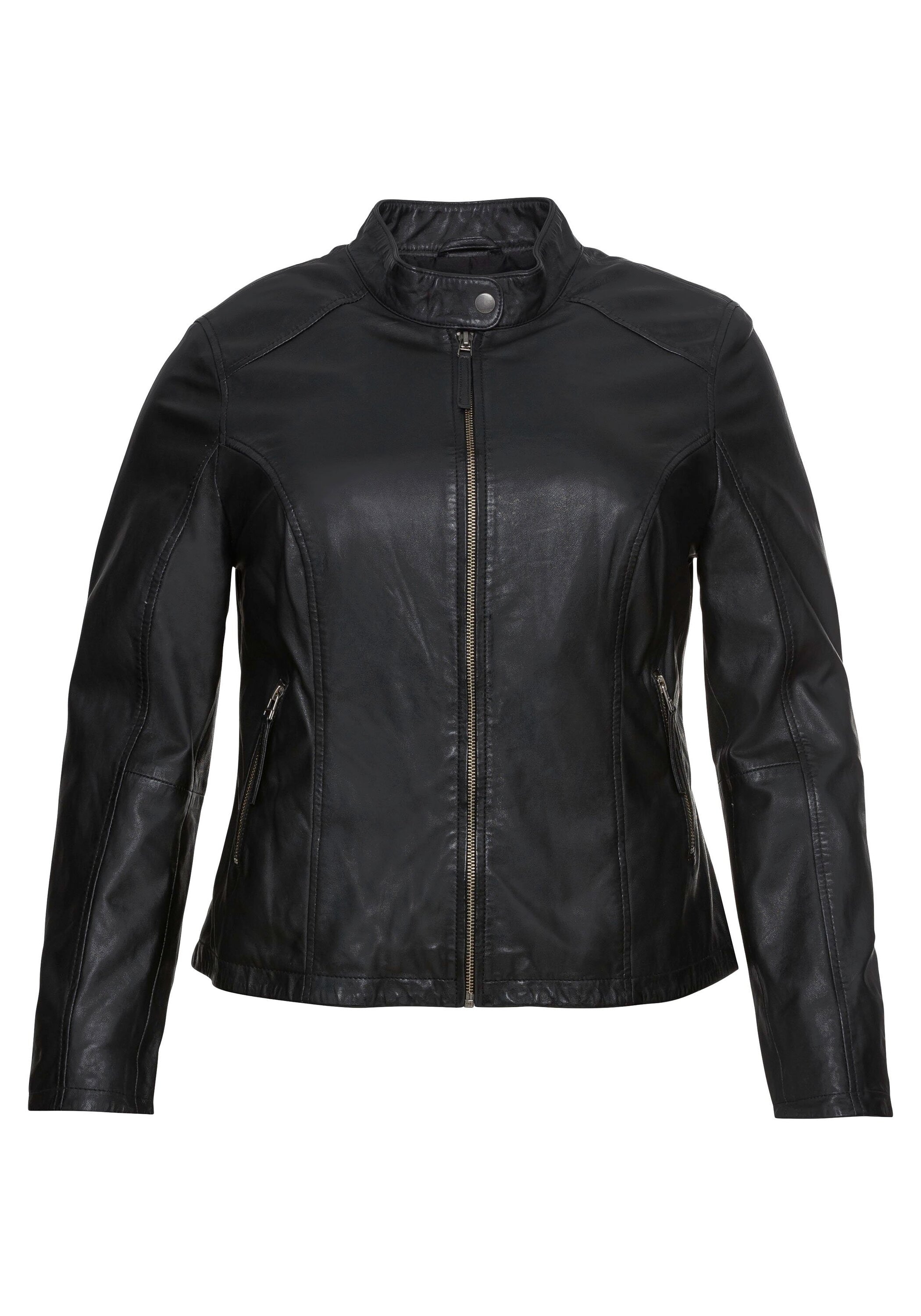 Sheego Lederjacke »Lederjacke aus Lammnappa, mit Stehkragen«
