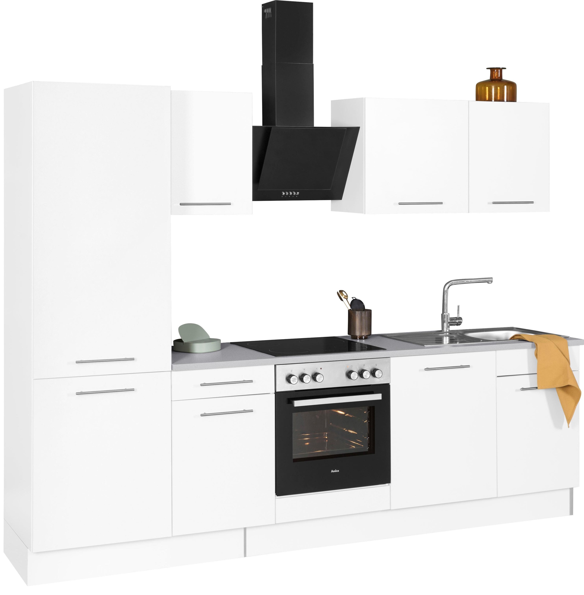 wiho Küchen Küchenzeile »Ela«, ohne E-Geräte, Breite 280 cm, Soft-Close-Funktion, höhenverstellbare Füße