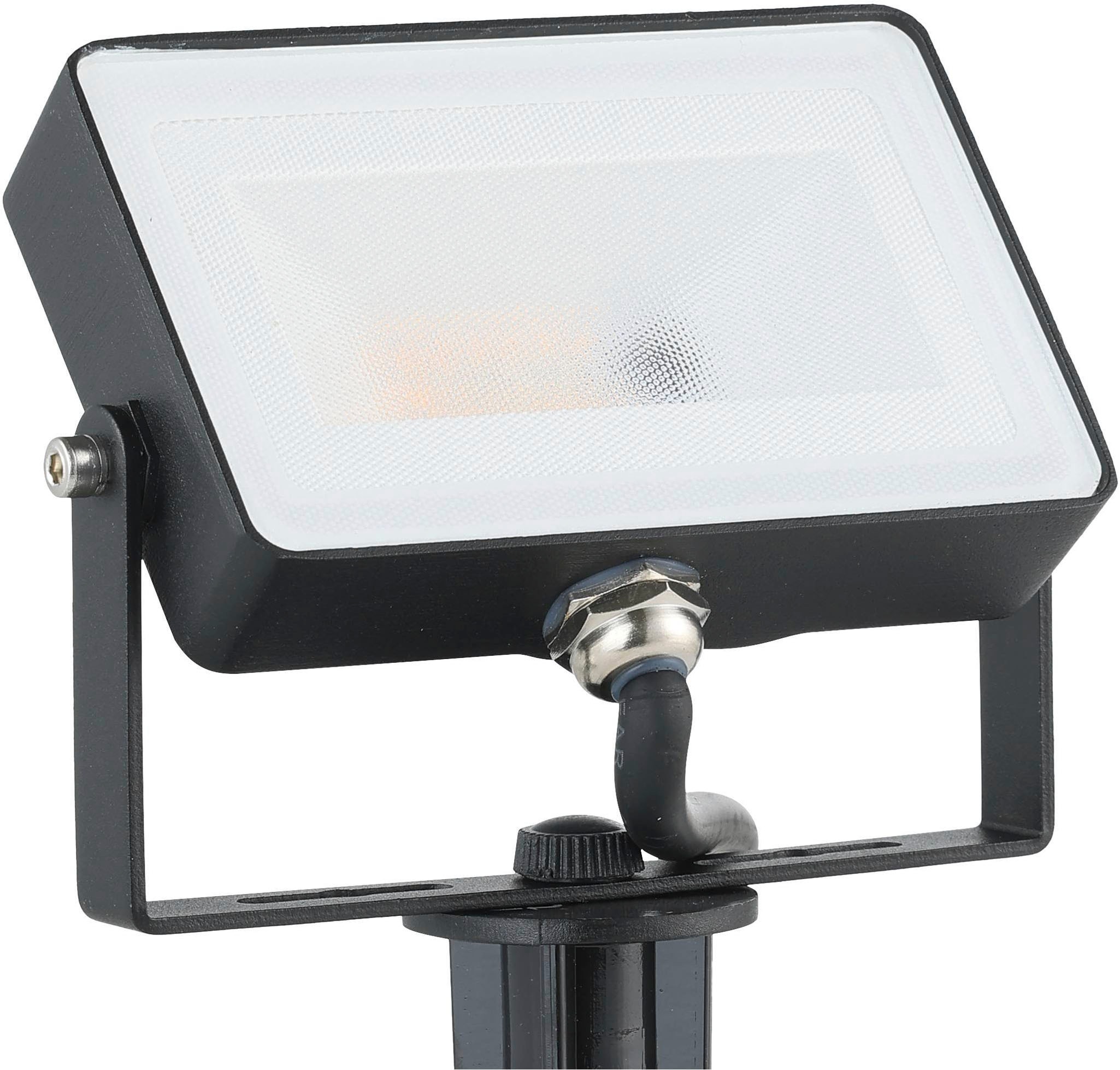 EGLO LED Wandstrahler »Faedo 4 Außenlampe, Außen-Strahler, Gartenbeleuchtung, Erdspieß, IP44« LED-Modul 1 Stk. RGB | Warmweiß Stehleuchte - L13 x H9 x AL2,5 cm - schwarz - 10W inkl.