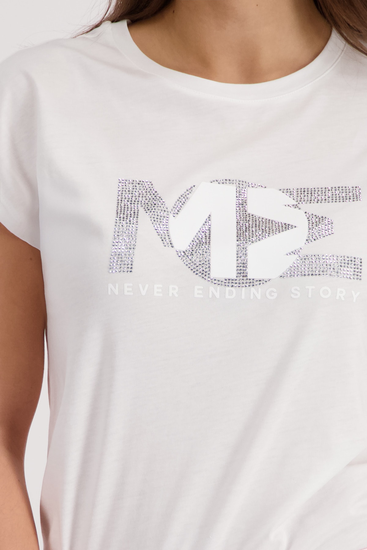 Monari T-Shirt »Shirt Basic Schmuck« Regular fit mit Strasssteinen
