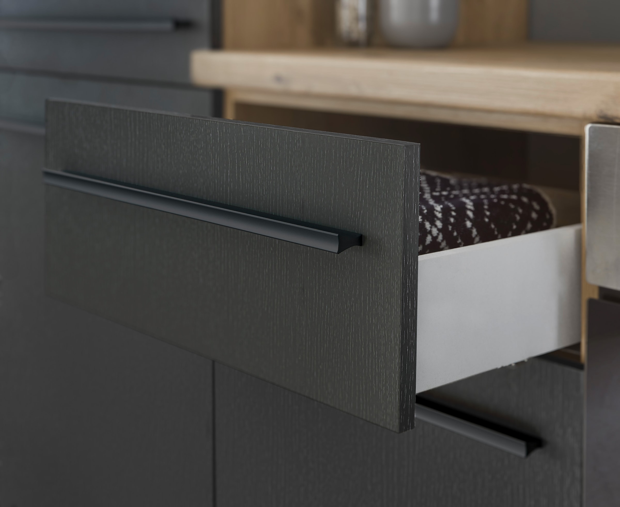 KOCHSTATION Küchenzeile »KS-Florida mit 38mm starker Arbeitsplatte«, Breite 220 cm, wahlweise mit E-Geräten, Soft-Close-Funktion