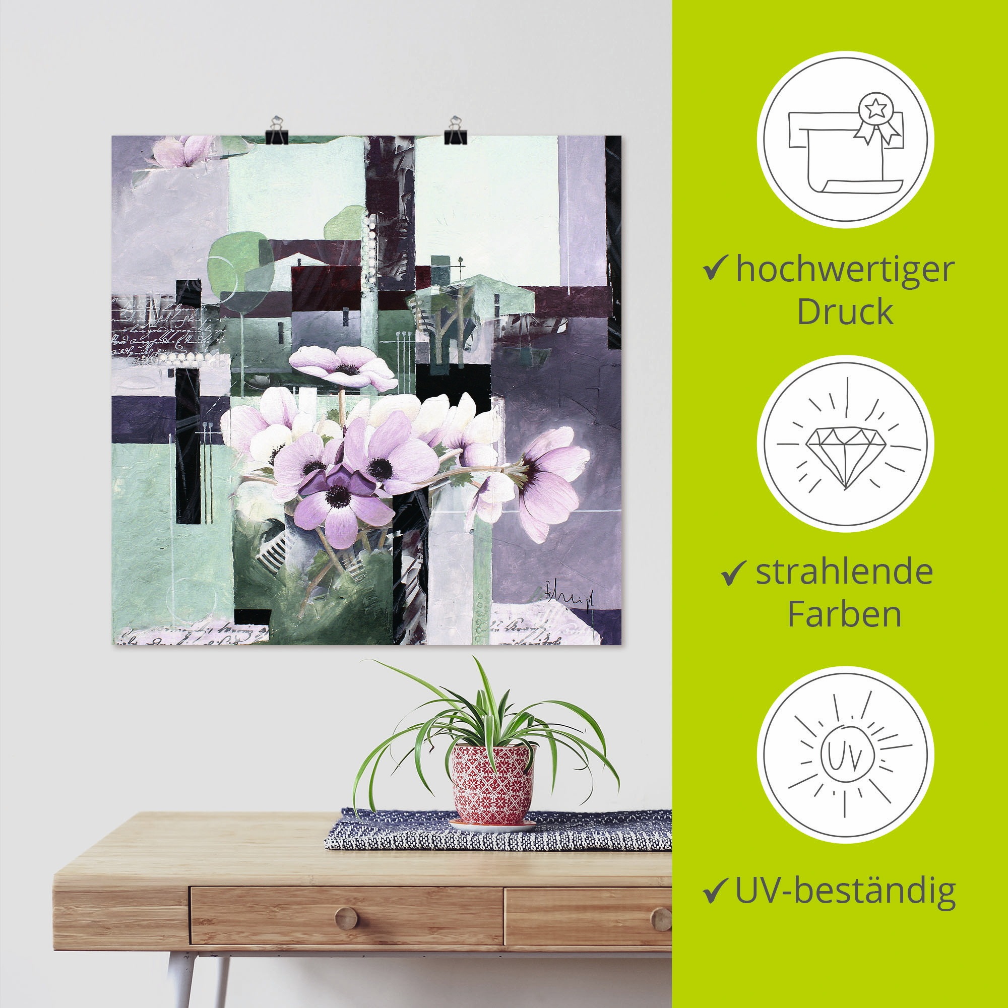 Artland Poster »Anemonen Varition«, Blumen, (1 St.), als Leinwandbild, Wandaufkleber oder Poster in versch. Größen