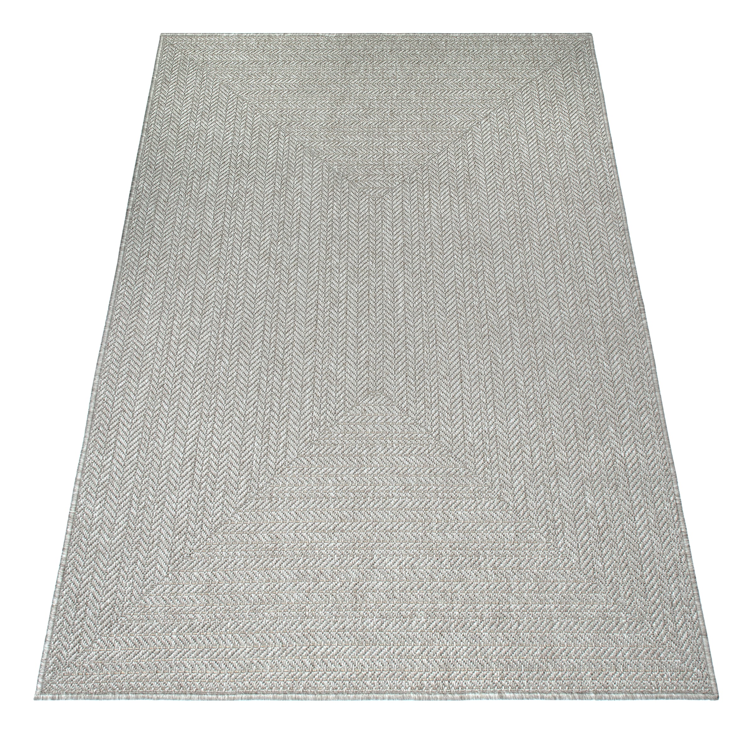 OTTO home Teppich »Aliv, Fischgräten-Design auch für Balkon und Terrasse« rechteckig 3 mm Höhe In- und Outdoor geeignet, Wetterfest & UV-beständig
