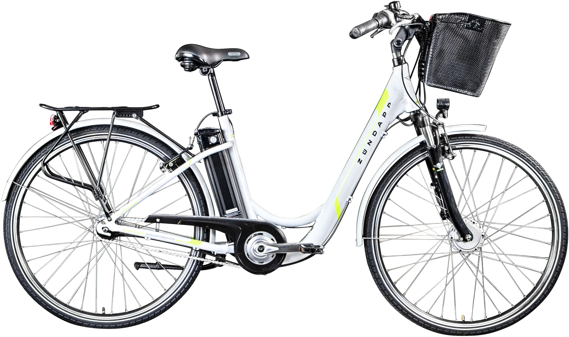 Zündapp E-Bike »Z517«, 7 Gang, Shimano, Frontmotor 250 W, Pedelec, Elektrofahrrad für Damen, Cityrad, mit großem Frontkorb