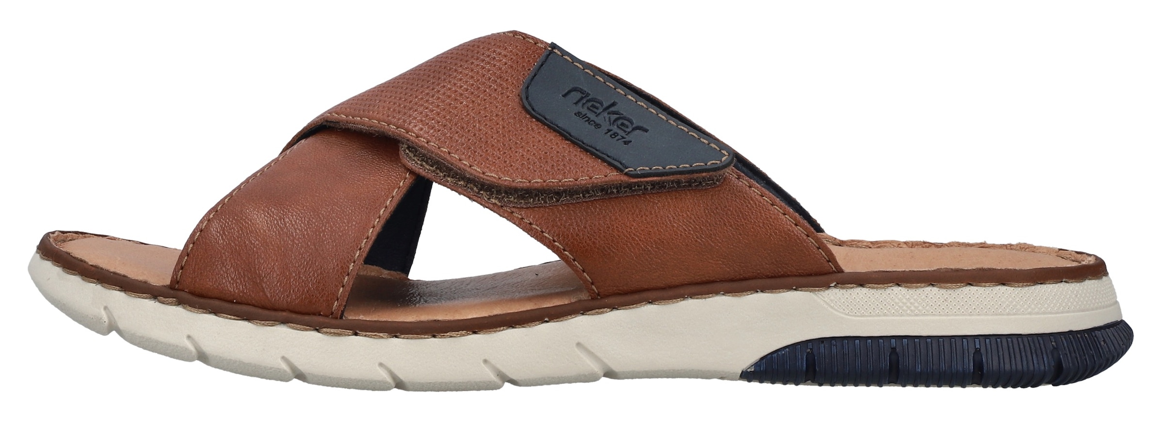 Rieker Pantolette, Sommerschuh, Schlappen, Klettschuh, mit Klettriemchen