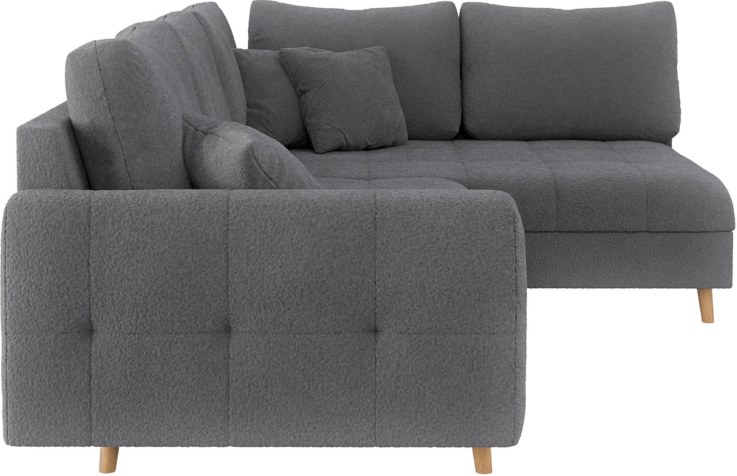 Home affaire Ecksofa »CHARRE L-Form mit Ottomane, Maße B/T/H: 231/161/81 cm«, feine Steppung, lose Rücken- und Zierkissen, auch in Cord und Bouclé