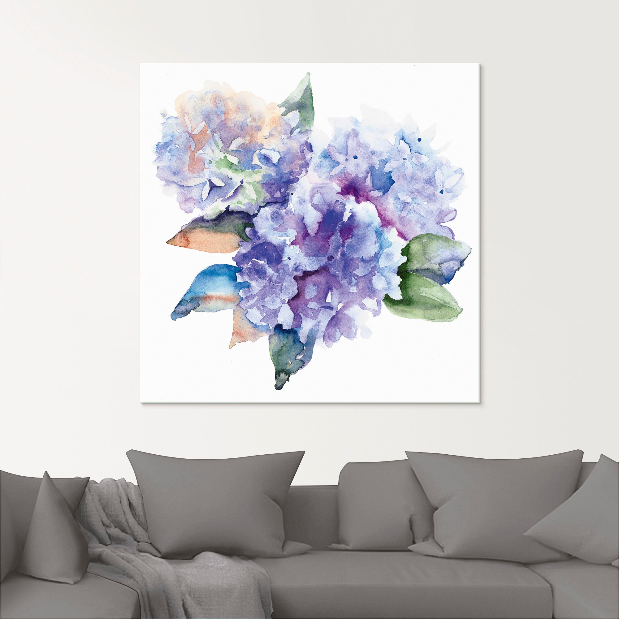 Artland Glasbild »Hortensien« Blumen 1 Stk. tlg. in verschiedenen Größen