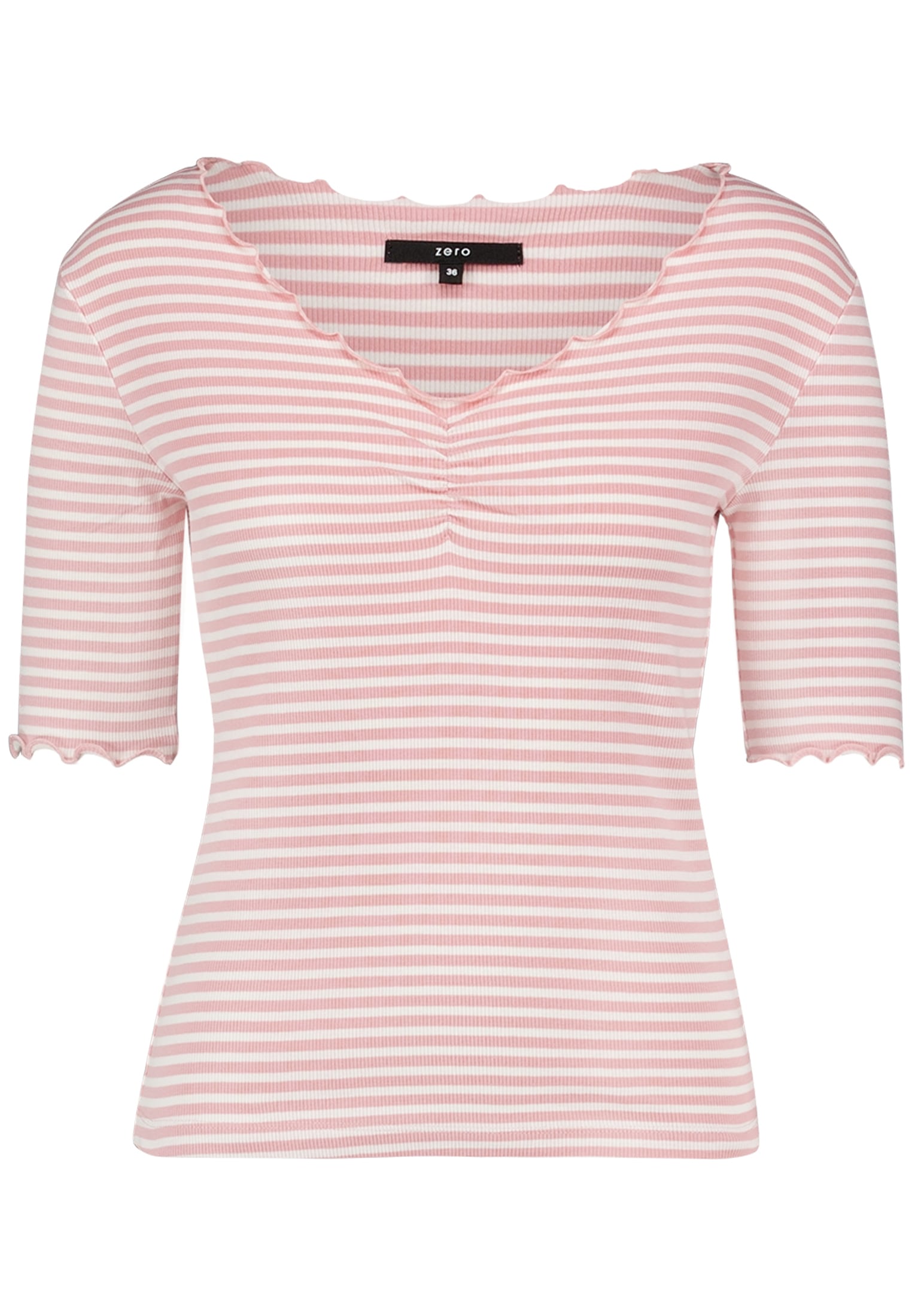 Zero Kurzarmshirt »Halbarm-Shirt mit Raffung«