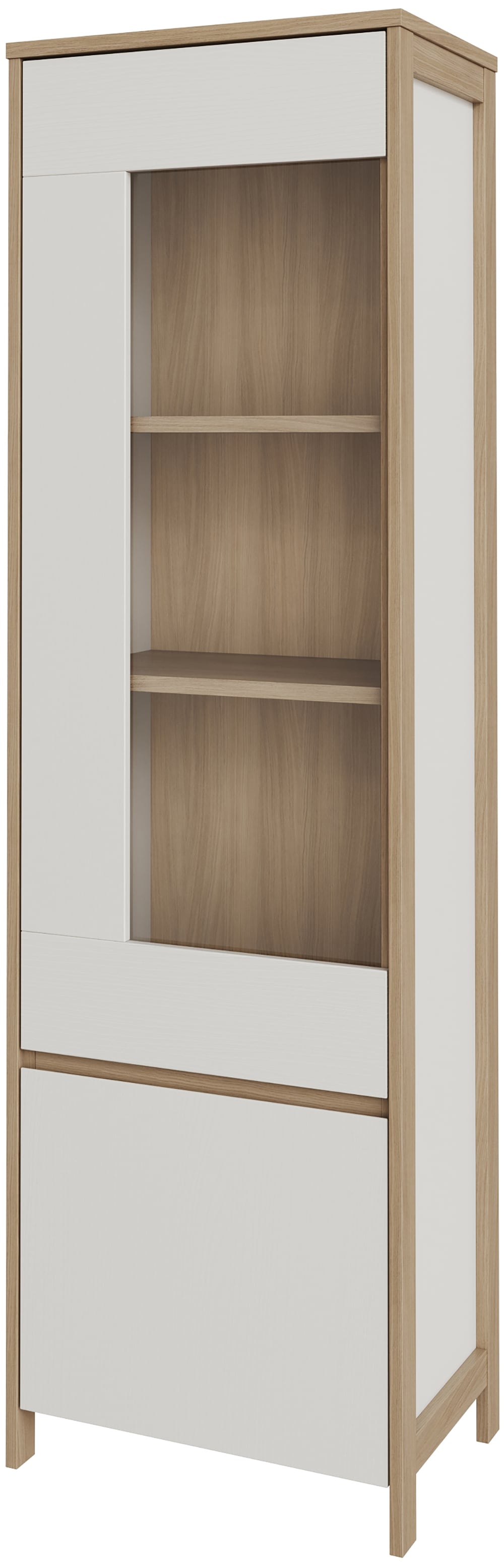 Home affaire Vitrine »Stranda, Hochschrank im Scandi-Style, moderne Glasvitrine«, Rahmenoptik, ausreichend Stauraum, vielseitig einsetzbar, 58 cm breit