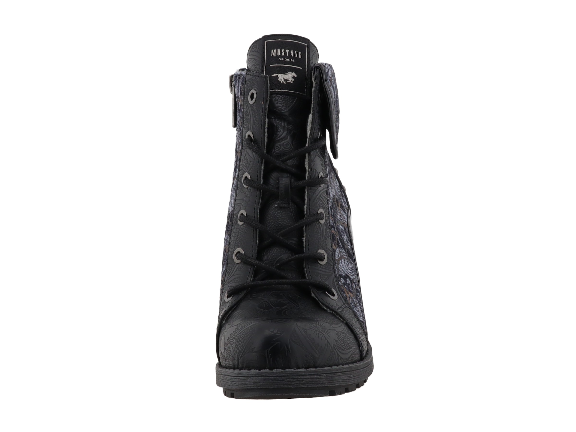 Mustang Shoes Stiefelette »Mode-Stiefel«  Blockabsatz, Schnürboots mit umschlagbarem Kragen