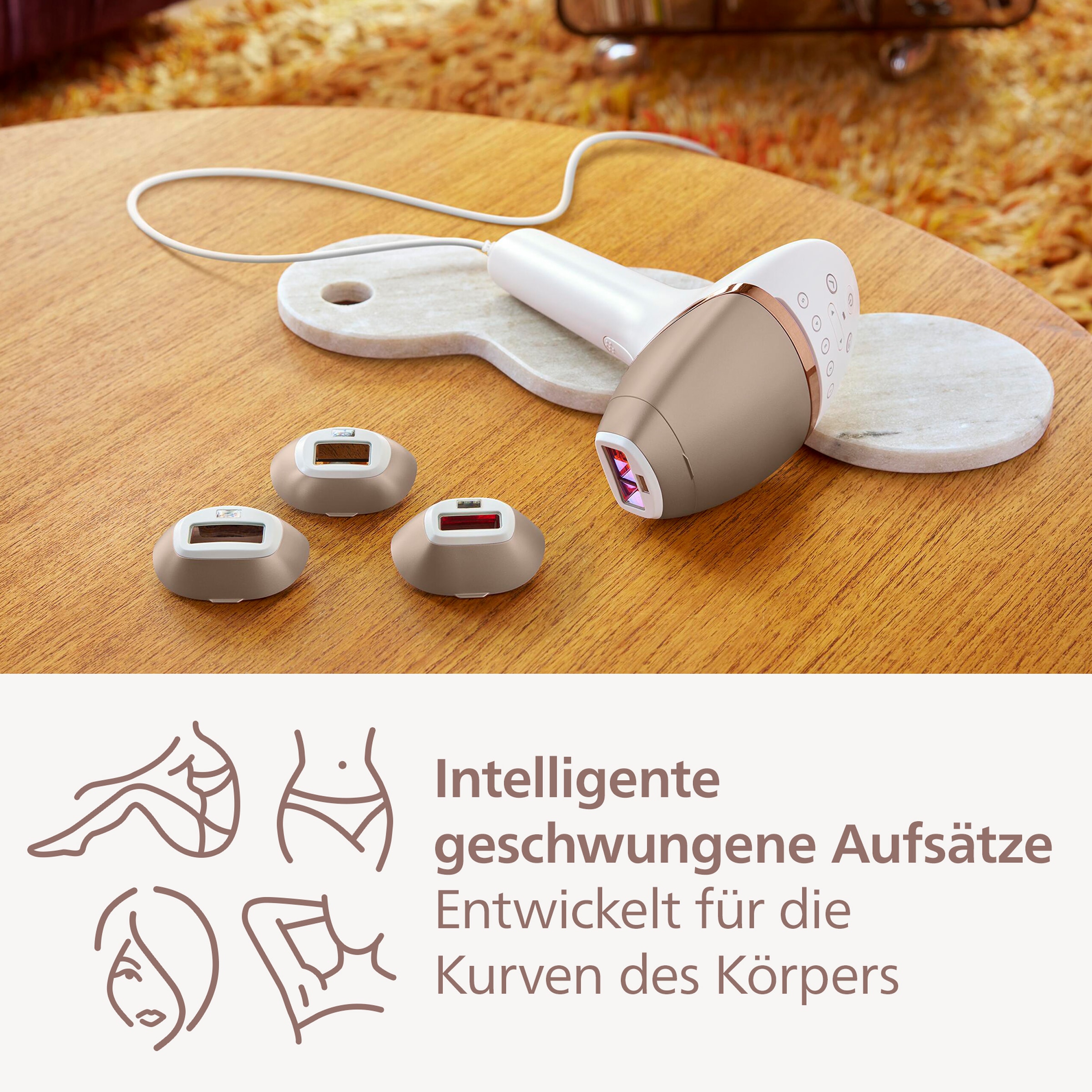 Philips IPL-Haarentferner »Lumea S8000 BRI947/00«, 450.000 Lichtimpulse, 4 Aufsätze (Achseln, Bikinizone, Körper und Gesicht)