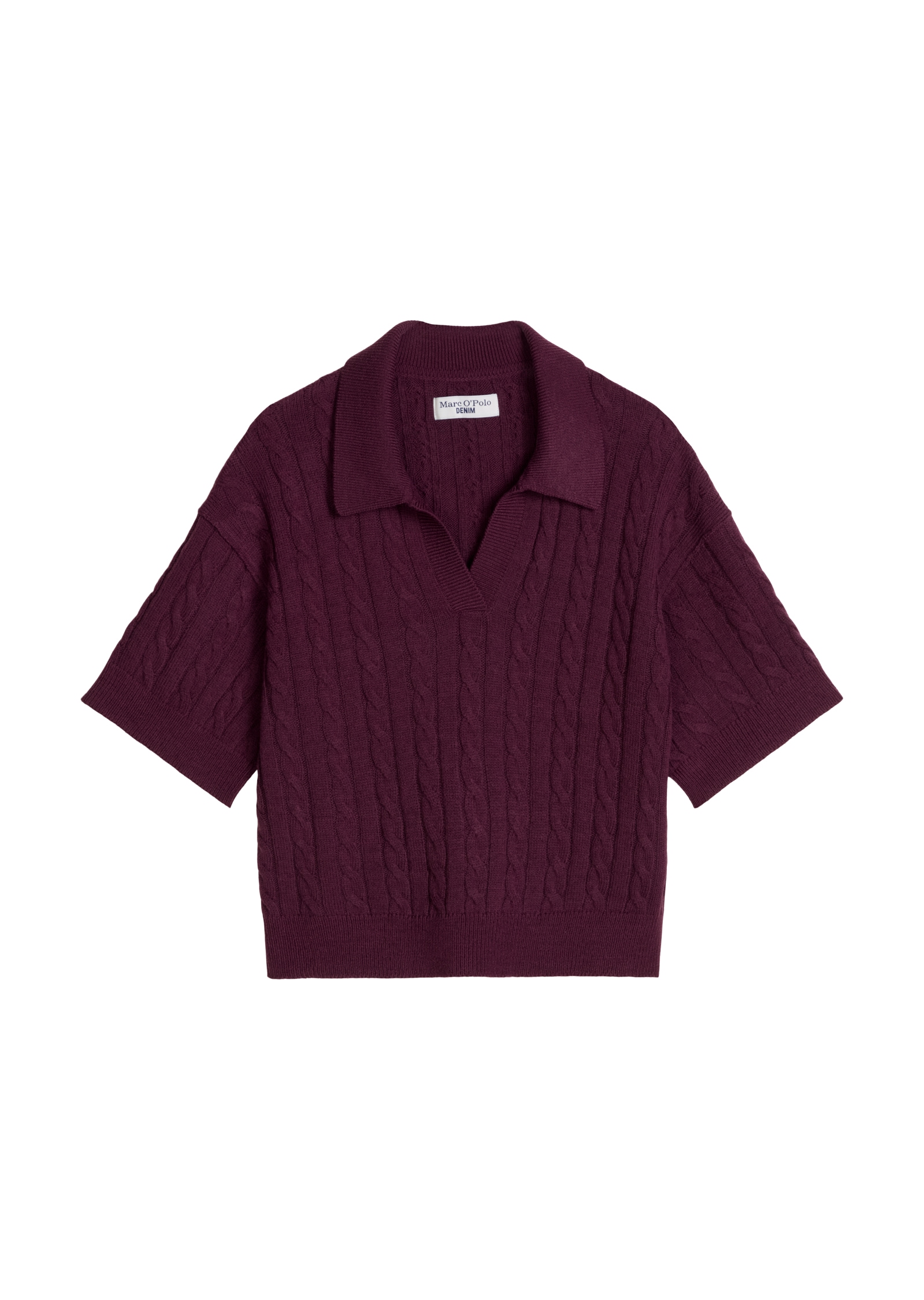 Marc O'Polo DENIM Strickshirt mit Polokragen, Schurwollmix, oversize