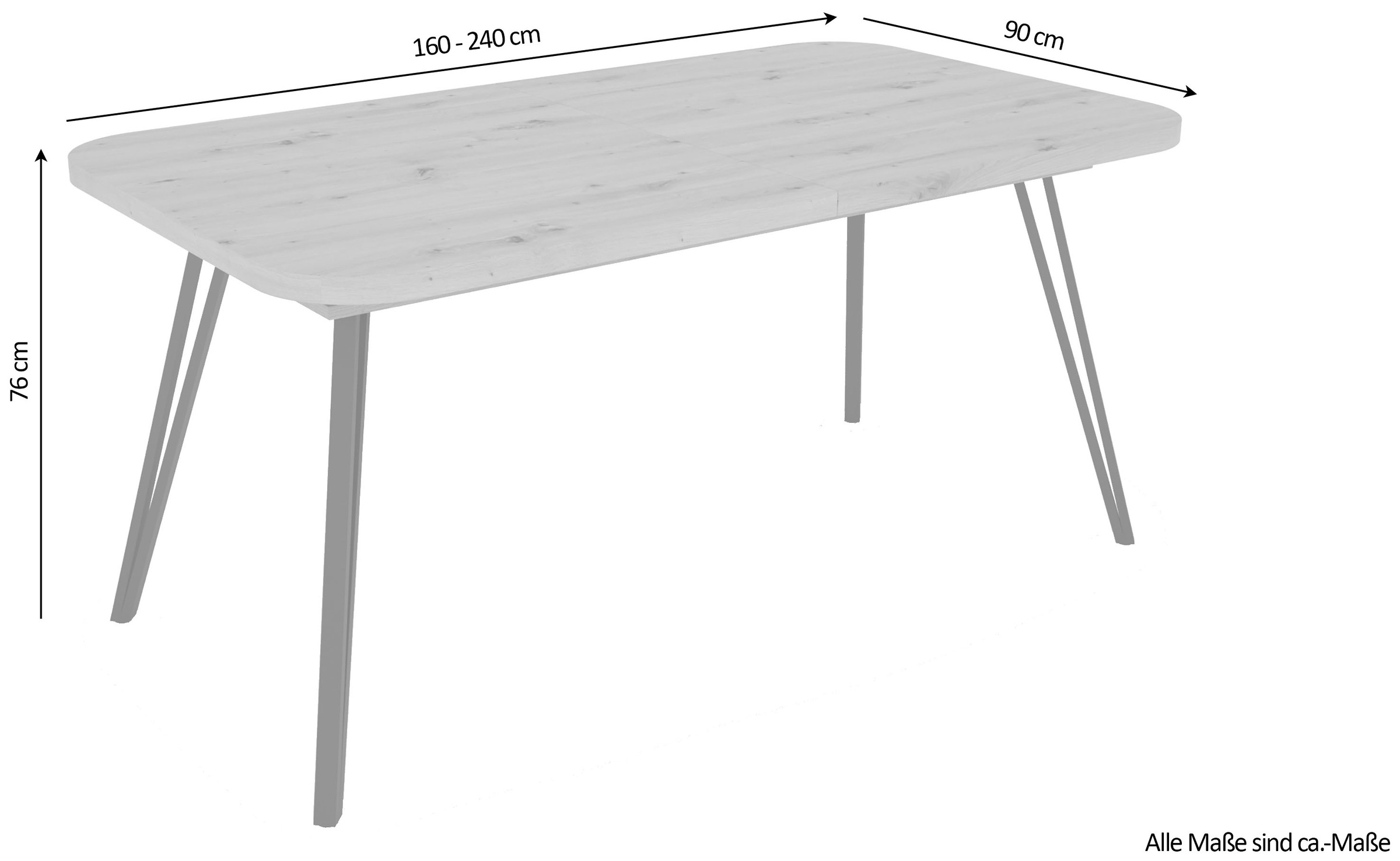 byLIVING Kulissentisch »Life«, (1 St.), mit Synchronauszug, ausziehbar von 160 auf 240 cm, Artisan Eiche