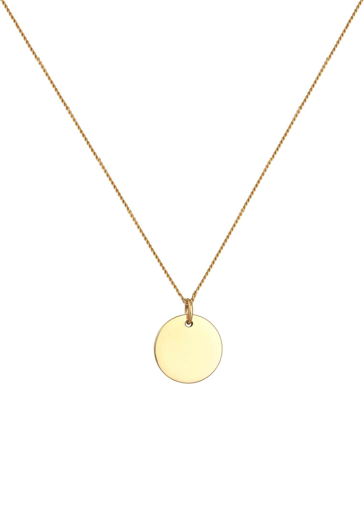 Elli Kette mit Anhänger »Halskette Basic Plättchen Panzerkette 925 Silber«