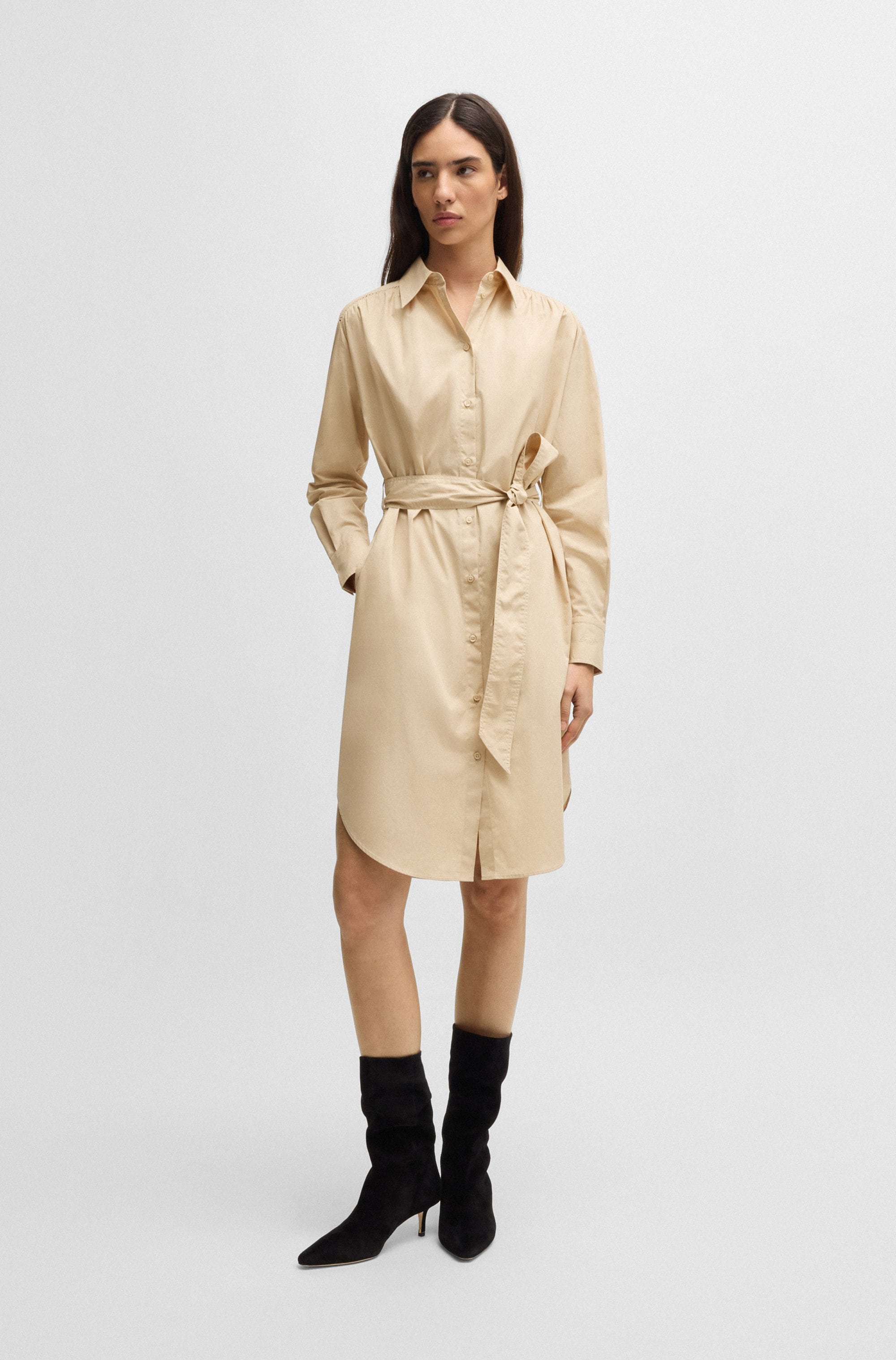 BOSS ORANGE Blusenkleid »Delegant Premium Damenmode«, mit Taillengürtel