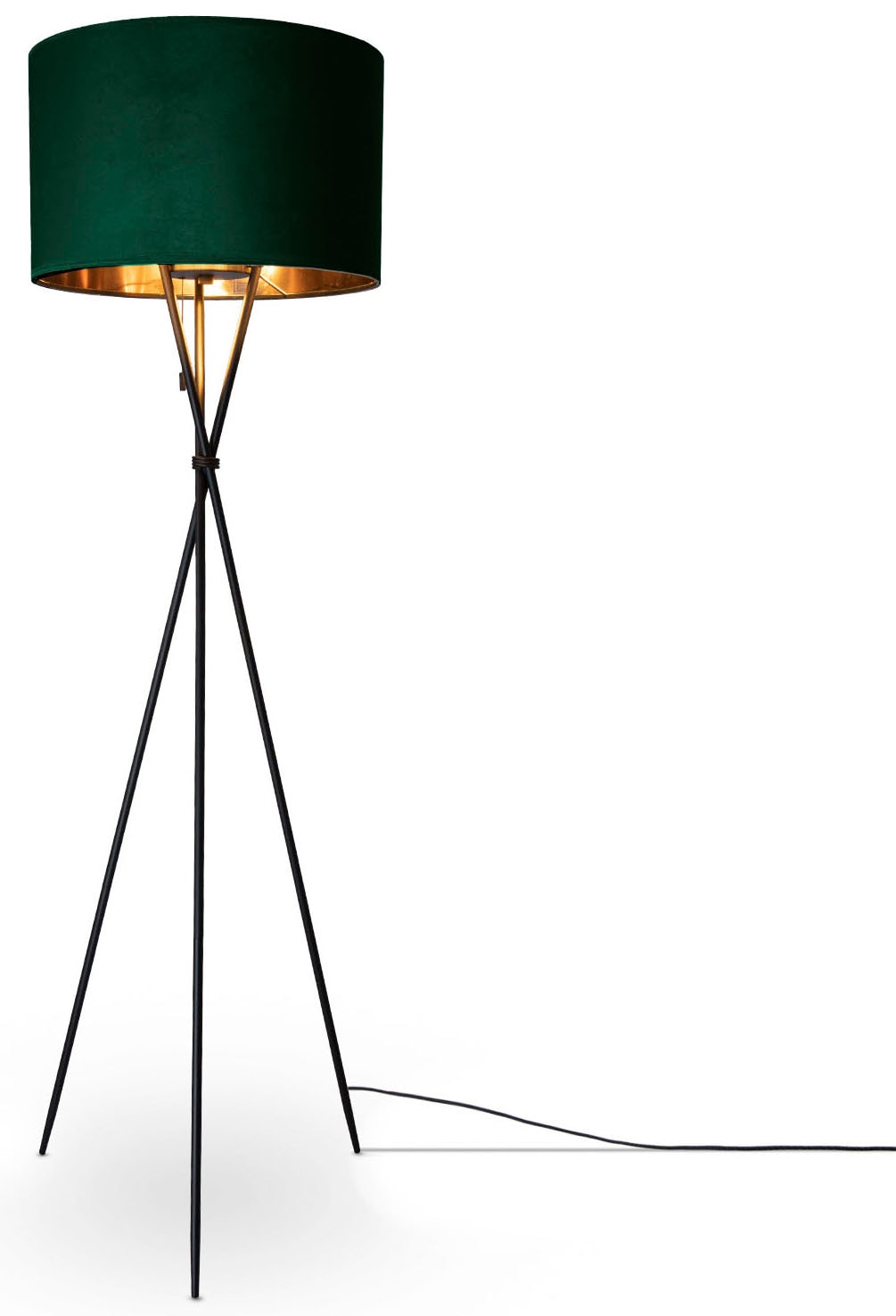 Stehlampe »Kate uni Color«, Wohnzimmer Dreibein Standleuchte Velour Höhe 177,5cm...