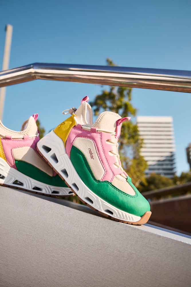 RIEKER Sport Slip-On Sneaker  High Top Sneaker, Schlupfschuh mit Schnellverschluss hinten