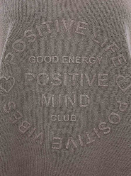 Zwillingsherz Sweatshirt »"Positive Mind"«, Mit V-Ausschnitt im Used Look und Stempeldruck