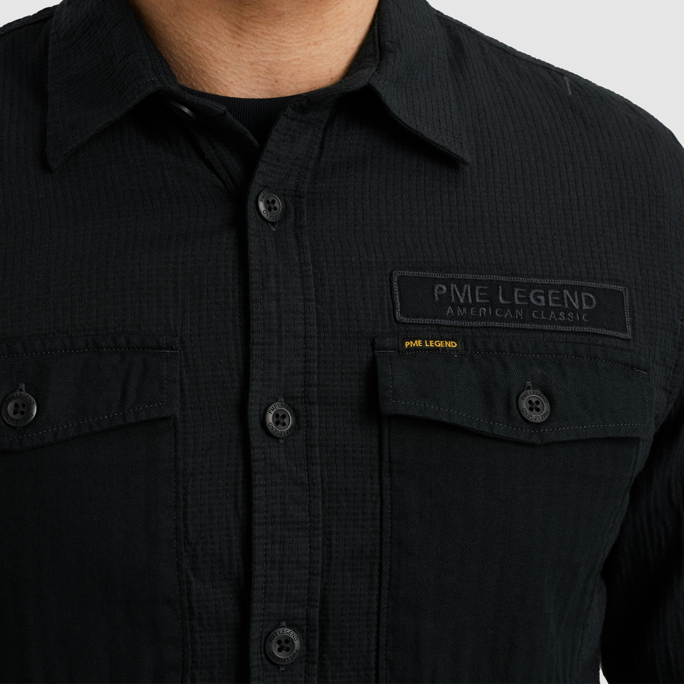 PME LEGEND Langarmhemd, mit Logo Stickerei