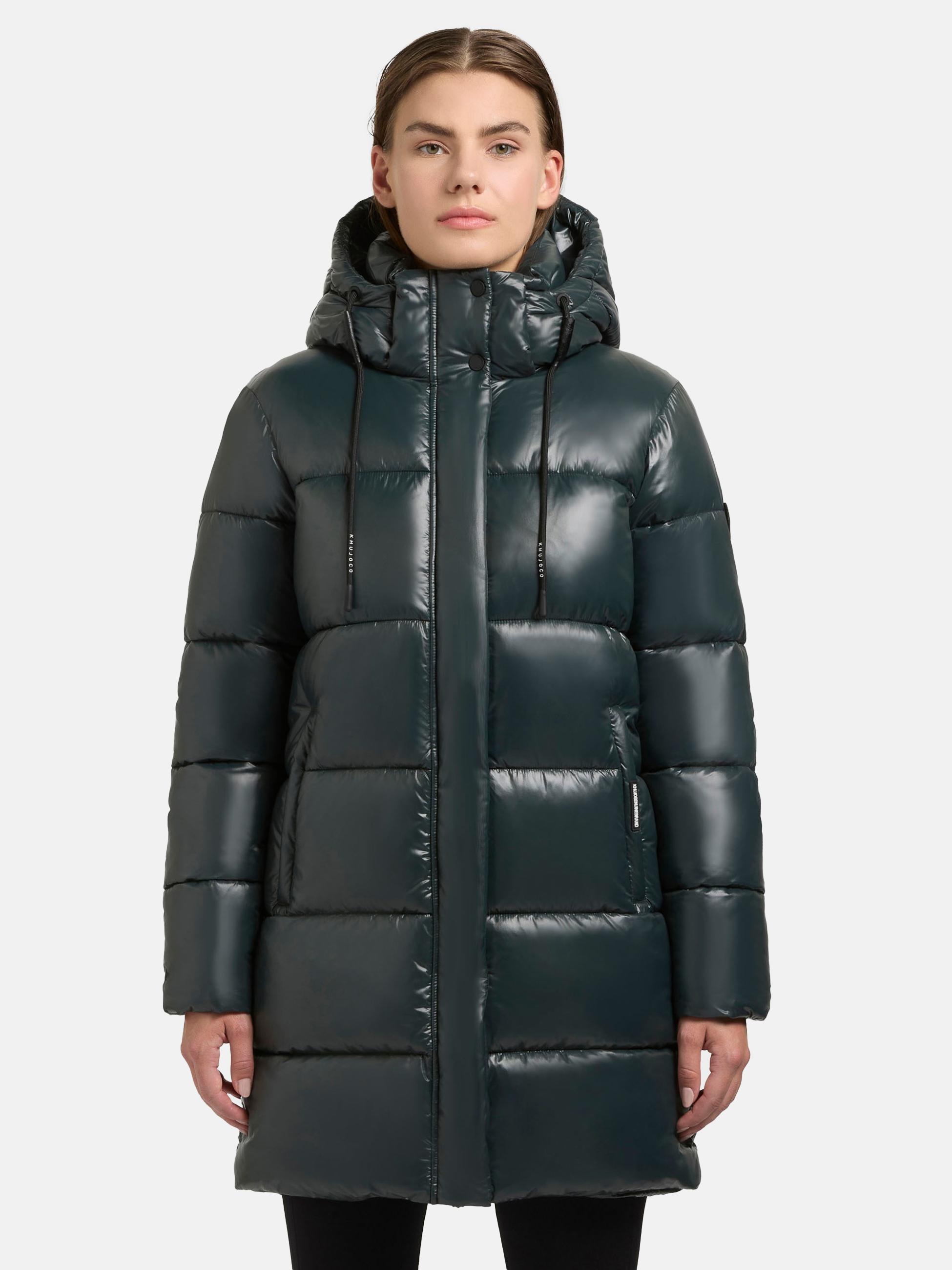 khujo Steppjacke »Steppjacke Jadet2-YM«, mit Kapuze, Schimmernder Winter Kurzmantel mit abnehmbarer Kapuze