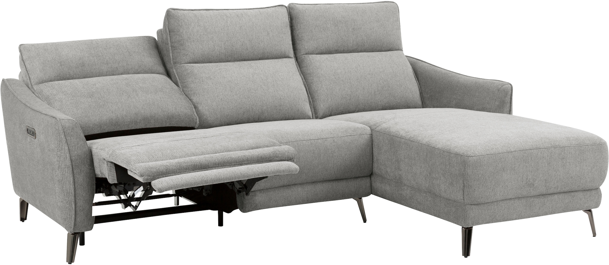 INOSIGN Ecksofa »TAYLER 3-Sitzer, L-Form (Breite 239cm), elektr. Relaxfunktion, USB A/C«, und Recamiere, Liegefunktion durch Recliner, Federkernpolsterung