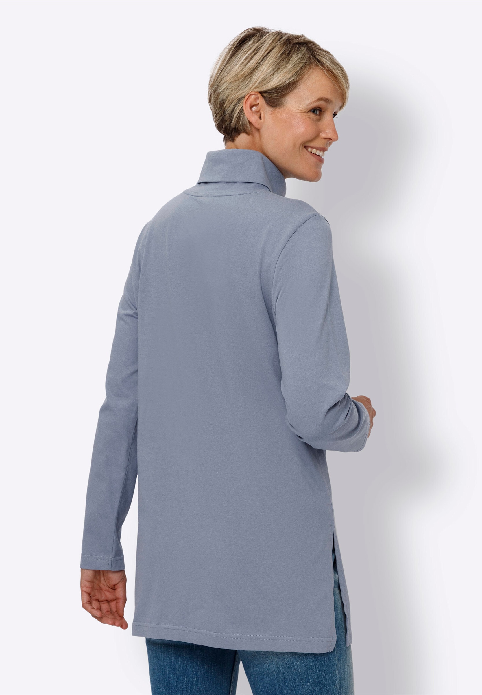 Sieh an! Longshirt »Longshirt Longshirt mit Rollkragen«