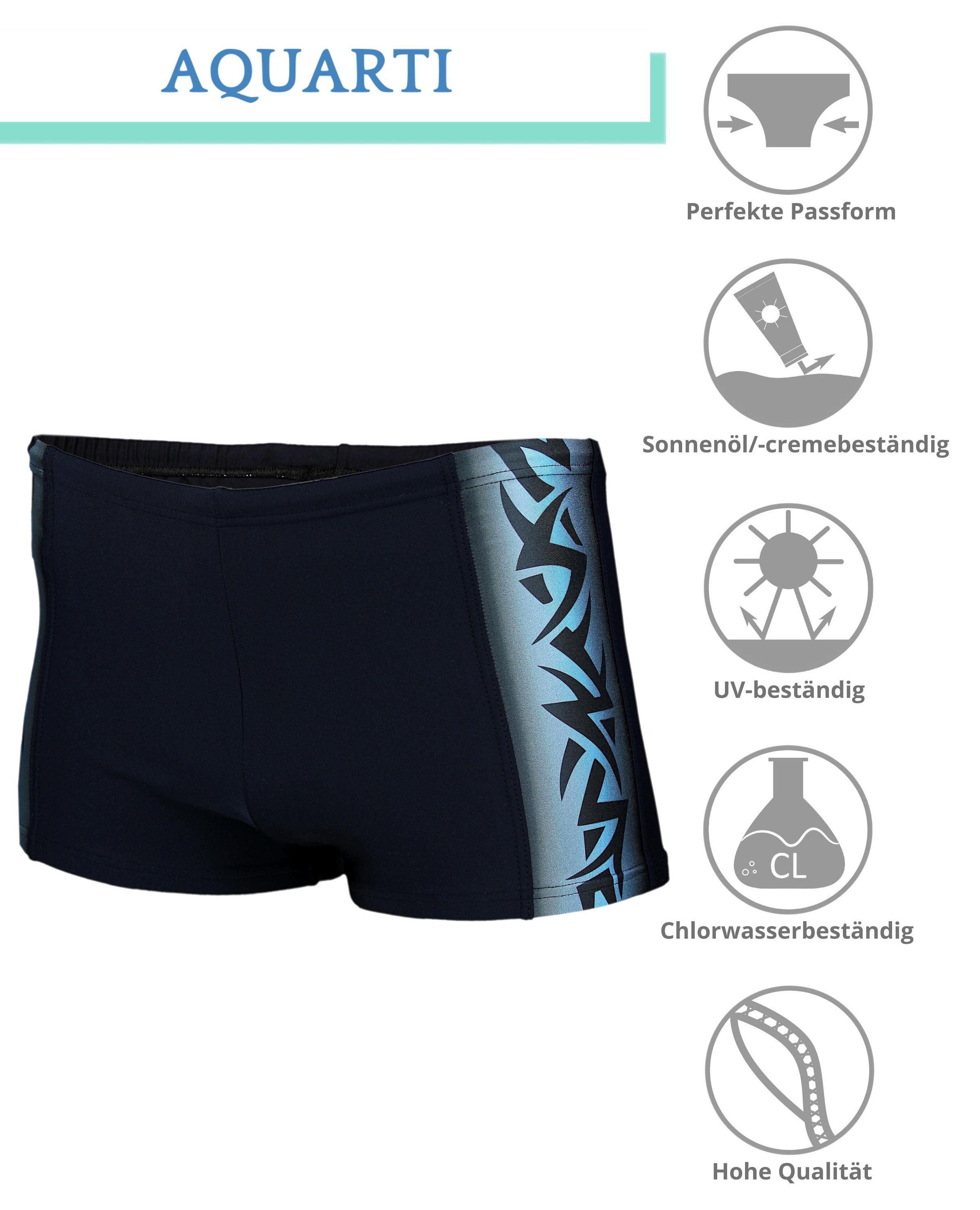 AQUARTI Badehose »Badehose Aquarti Herren Badehose Kurz Sportlich Streifen«