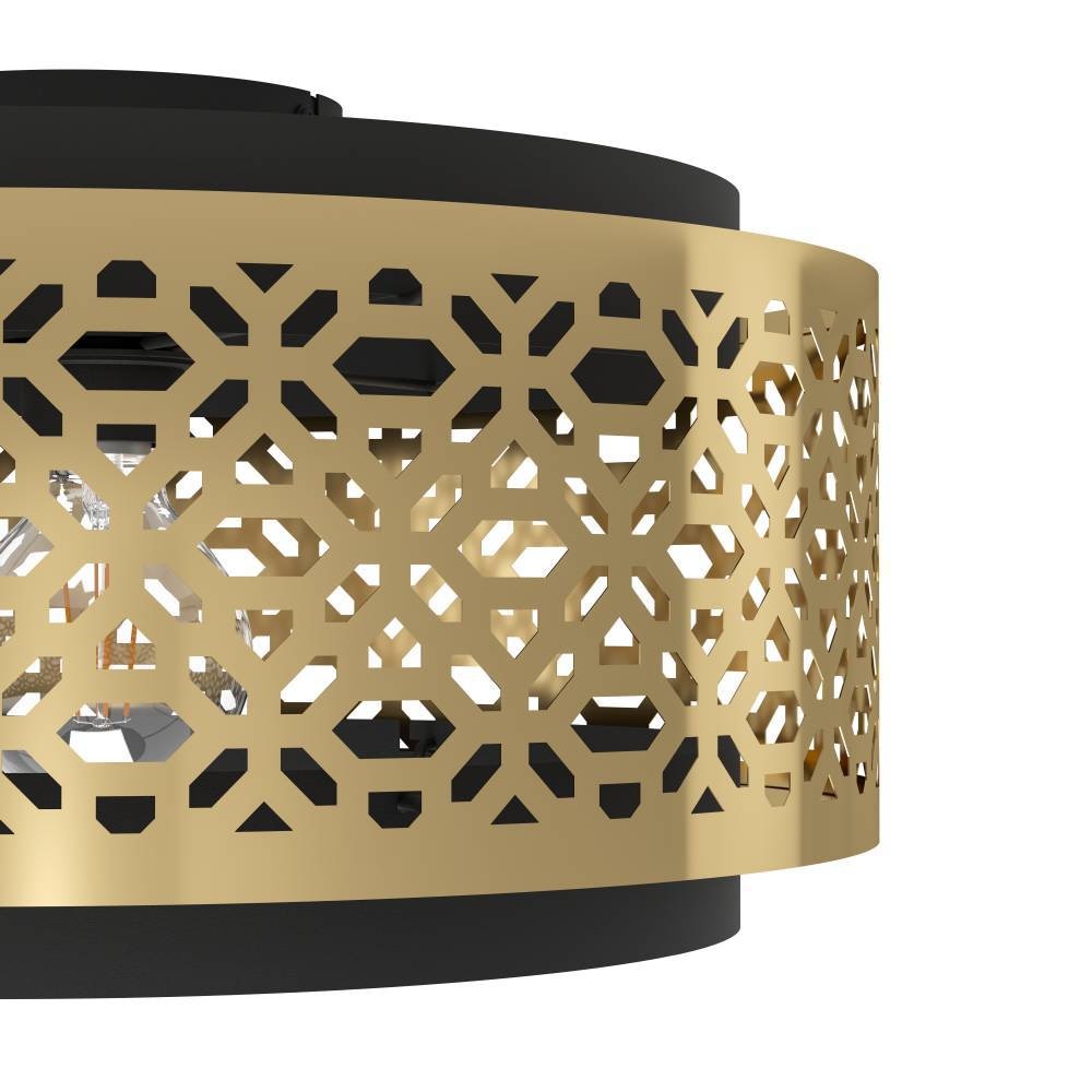 EGLO Deckenleuchte »SANDBACH Deckenlampe, Stahl, E27, Vintage, Wohnzimmerlampe, Lampe« E27 1 Stk. Deckenleuchte, H22 x Ø42 cm, schwarz, messing, 1X40W exkl.