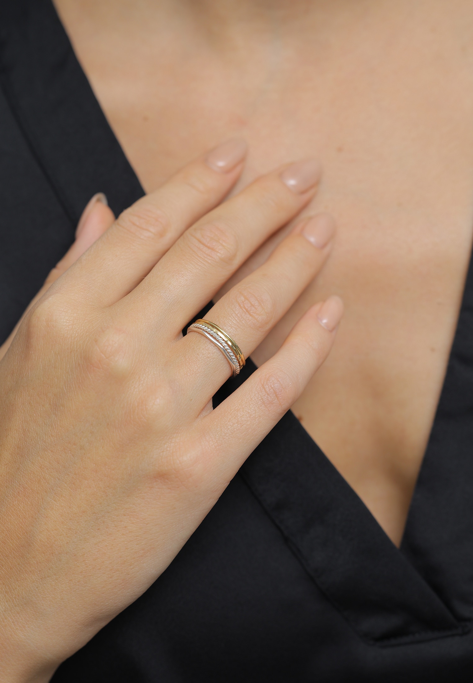 Elli Ring-Set »Ring Stapelringe Bicolor 925 Sterling Silver Gold-plated«