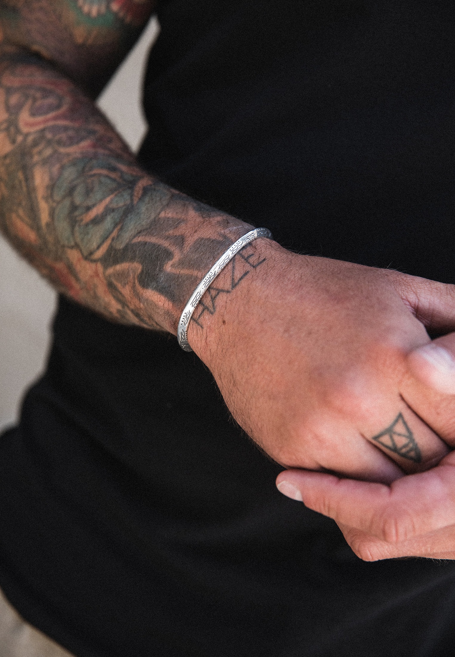 HAZE & GLORY Armreif »Armband Armreif - Azetec 925 Silber«