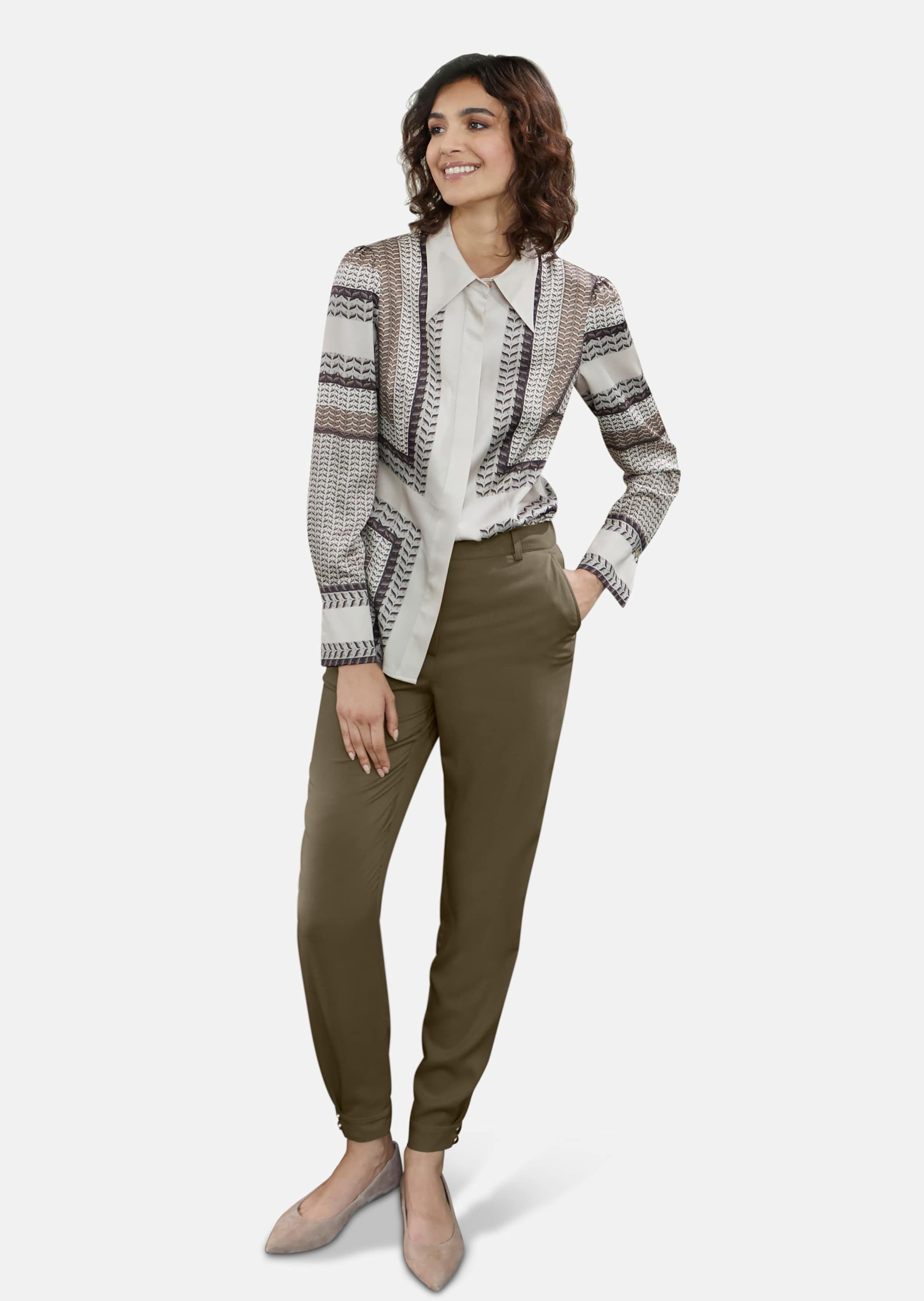 MADELEINE Stoffhose »Hose Schmale Hose mit modischem Saumbündchen«