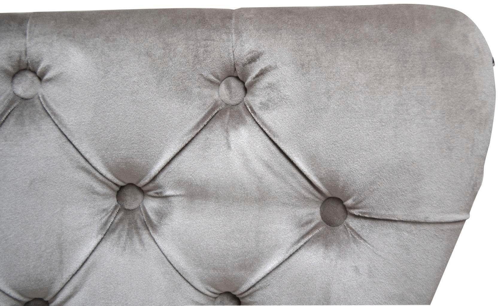 Leonique Stuhl »Cassy«, (Set), 1 St., Samtvelours, Polsterstuhl, silbergrauer Velour, Ziernägel, 50x62x101